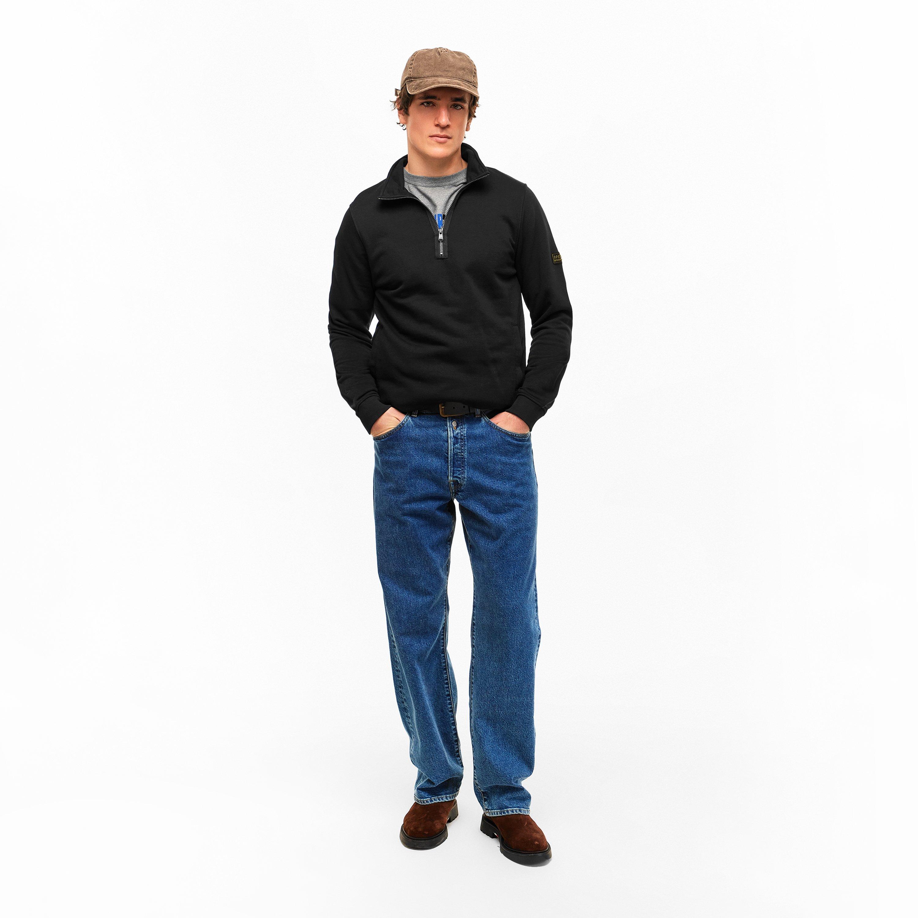 Black - Barbour - Outline Half-Zip Sweatshirt - 5