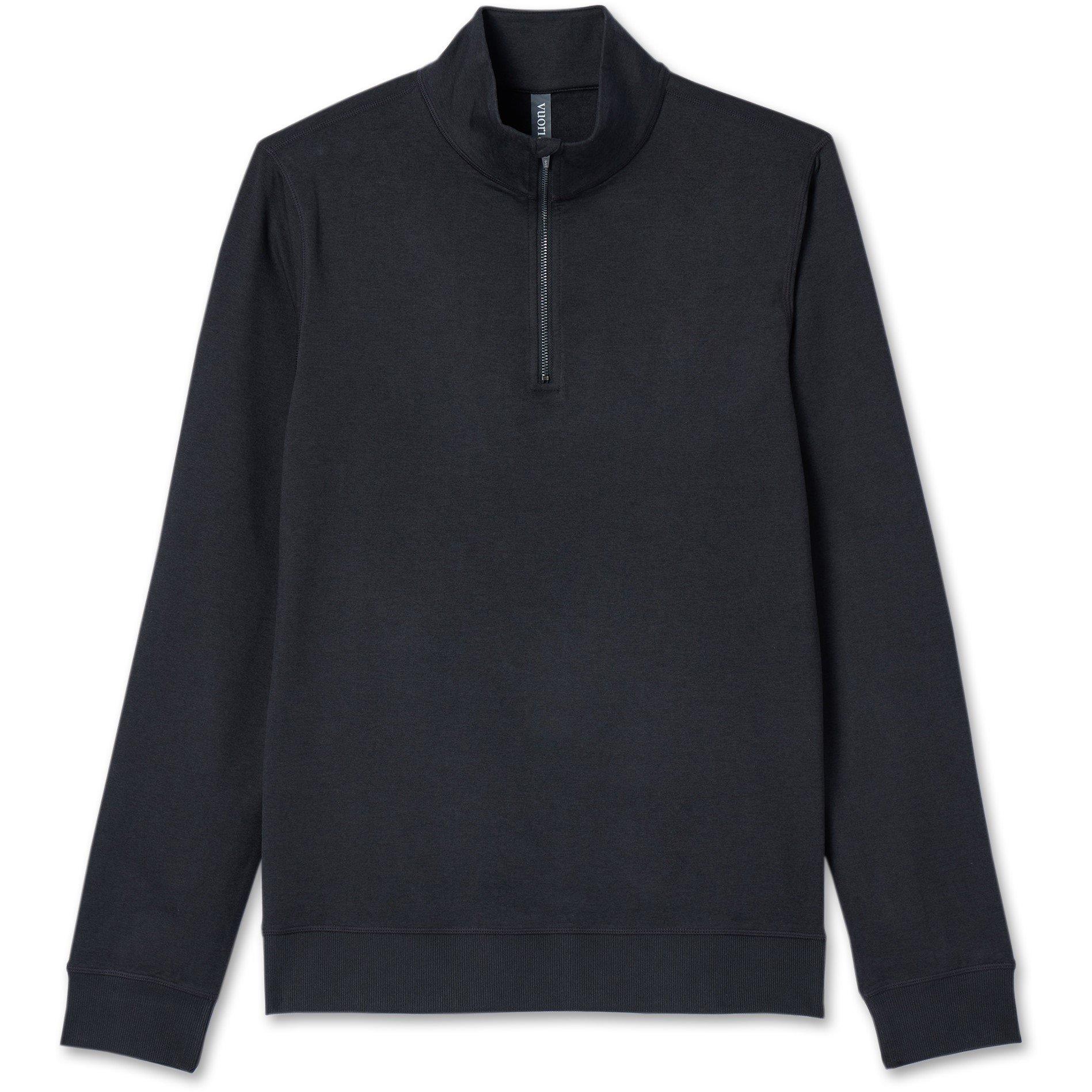 Black - Vuori - Men's Coronado Quarter Zip Relaxed Fit Fleece Top - 1