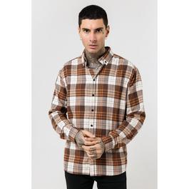 Good For Nothing Oversized Check Flannel Shirt Rust