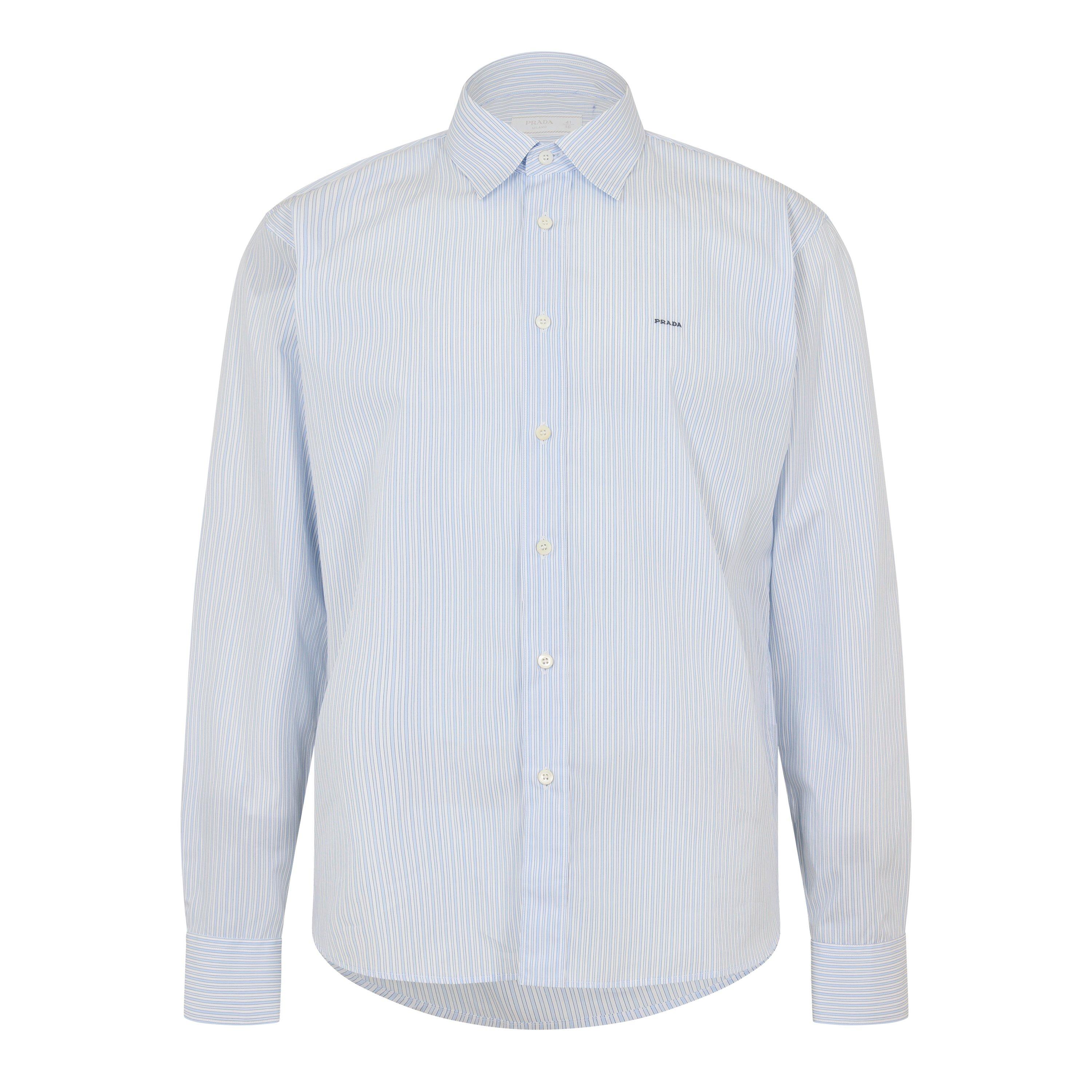 Prada Men's Long Sleeve Patterned Shirt - White - M