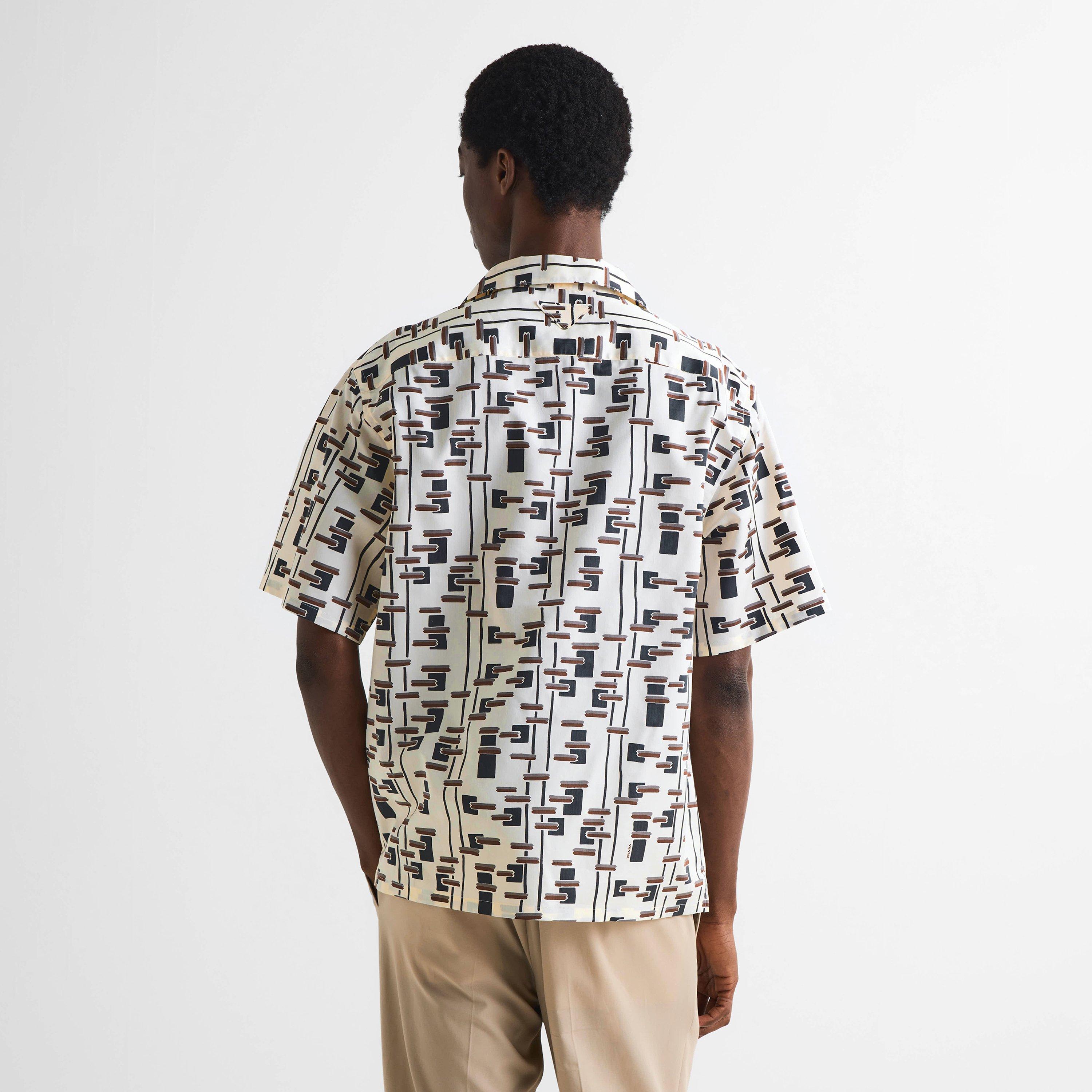 White/Red - Prada - Men's Patterned Short Sleeve Shirt - 4
