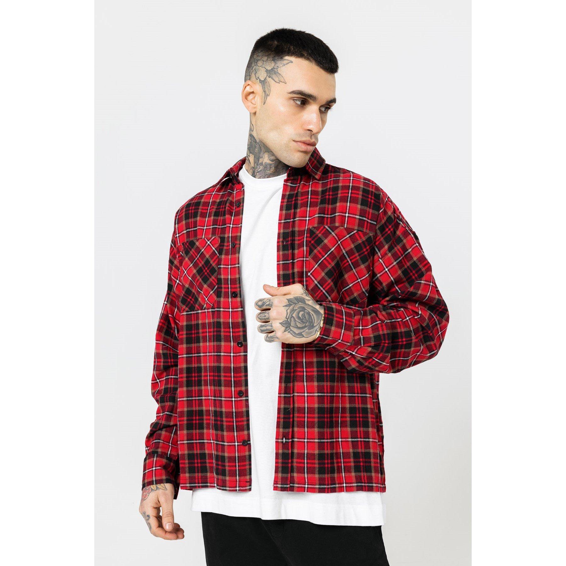 Red - Good For Nothing - Check Flannel Shirt Red - 1