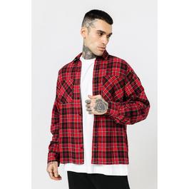 Good For Nothing Check Flannel Shirt Red