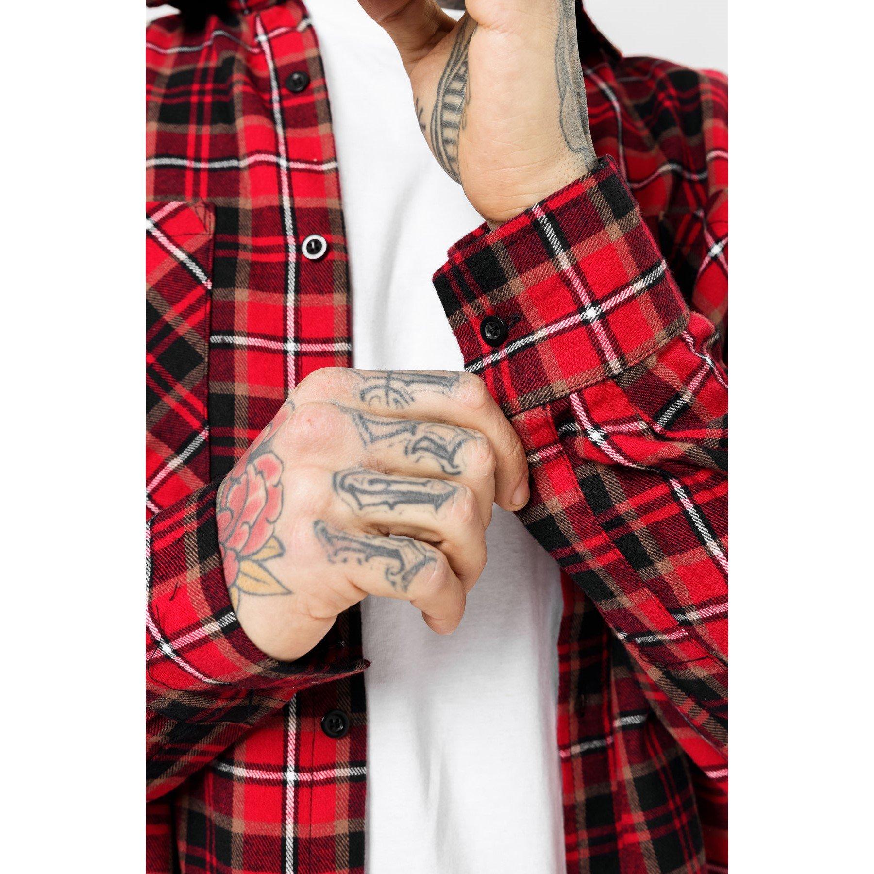 Red - Good For Nothing - Check Flannel Shirt Red - 3