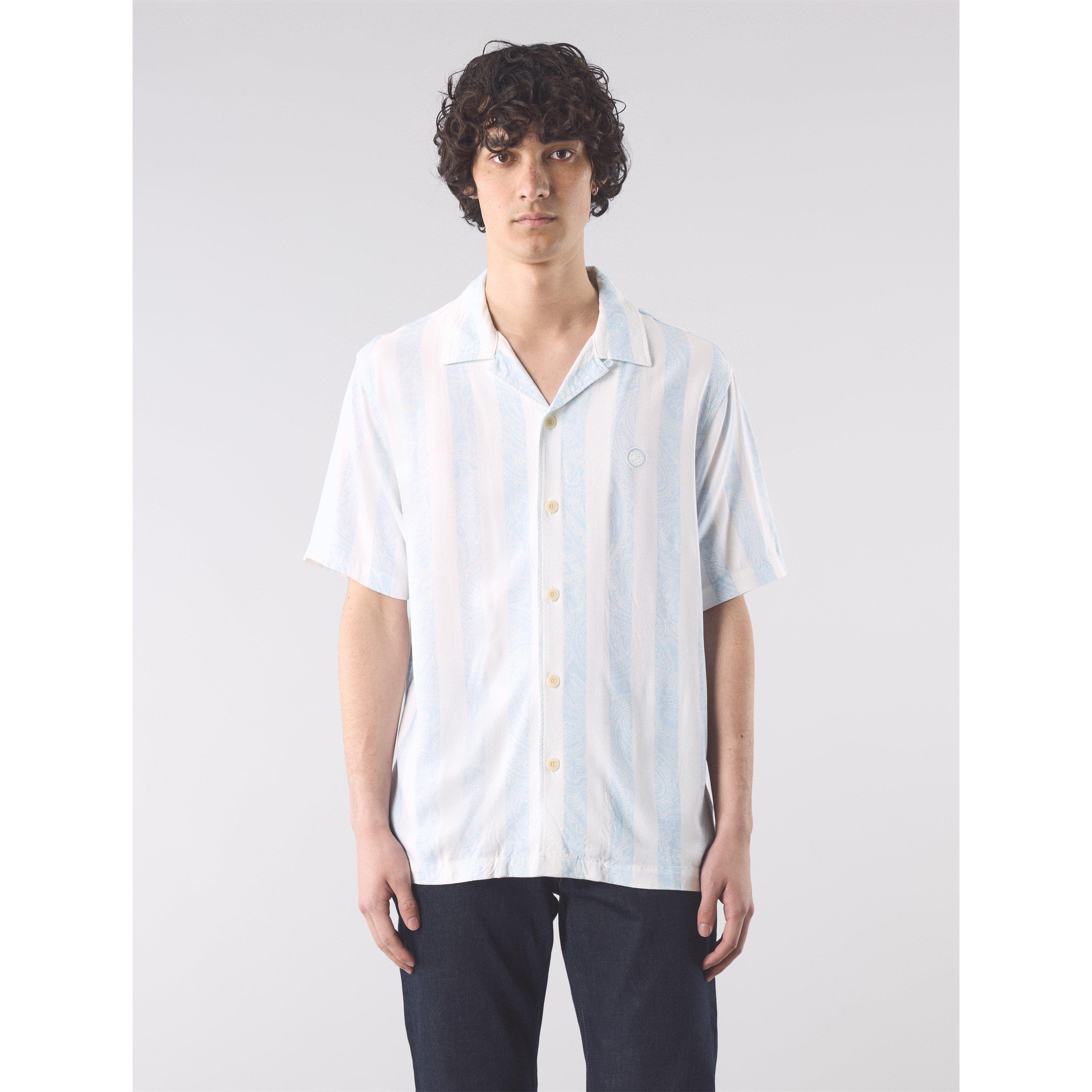 Blauw - Pretty Green - Men's Marshall Short-Sleeve Patterned Shirt - 3