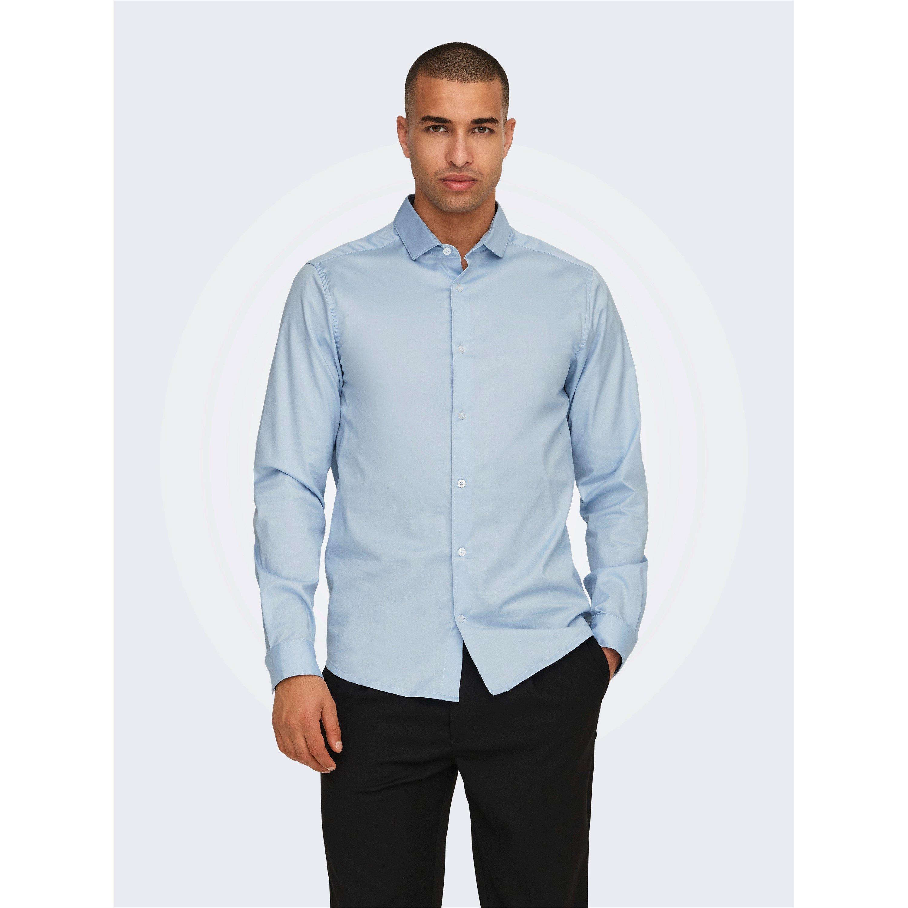 Cashmere Blue - Only - Long-Sleeve Plain Shirt - 2