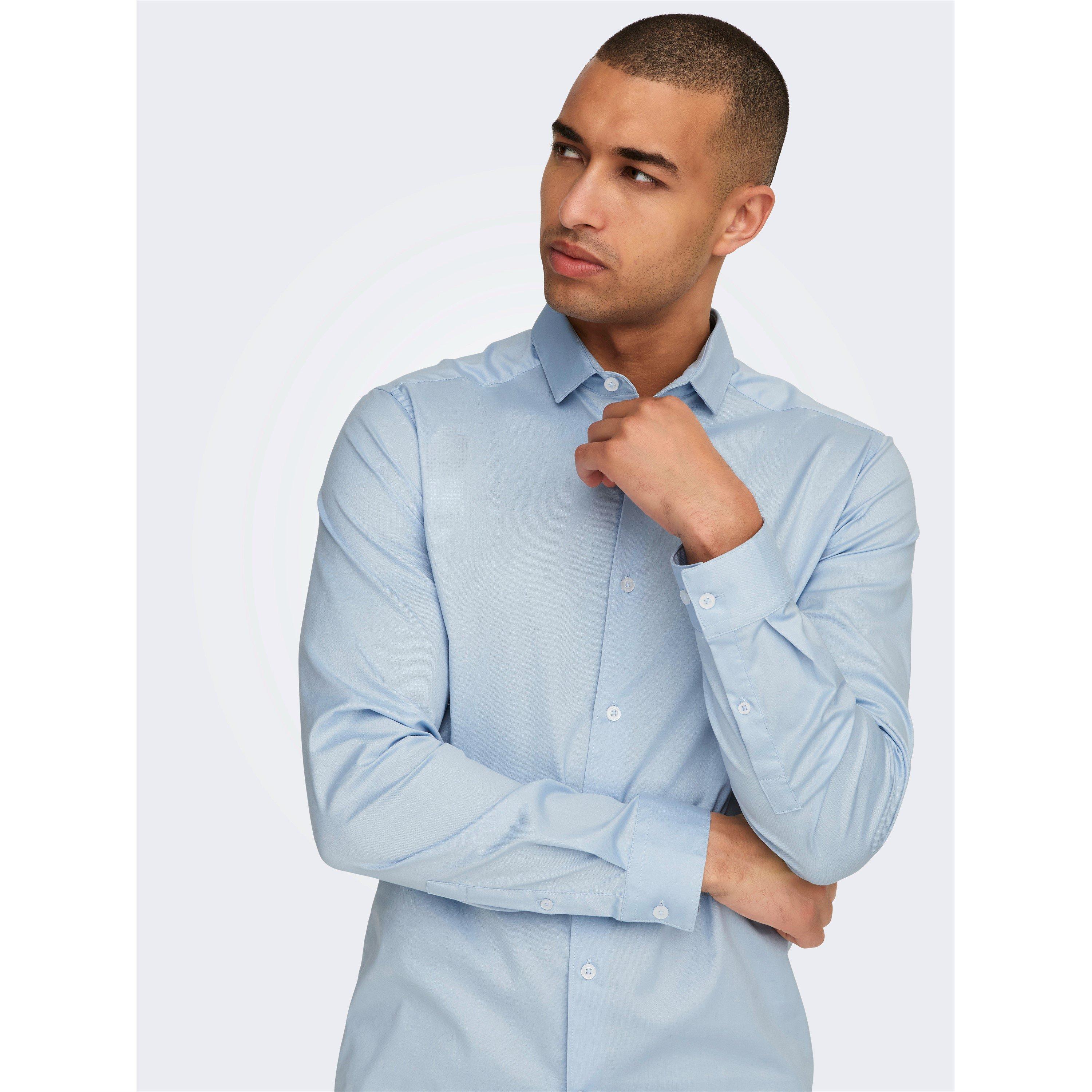 Cashmere Blue - Only - Long-Sleeve Plain Shirt - 3