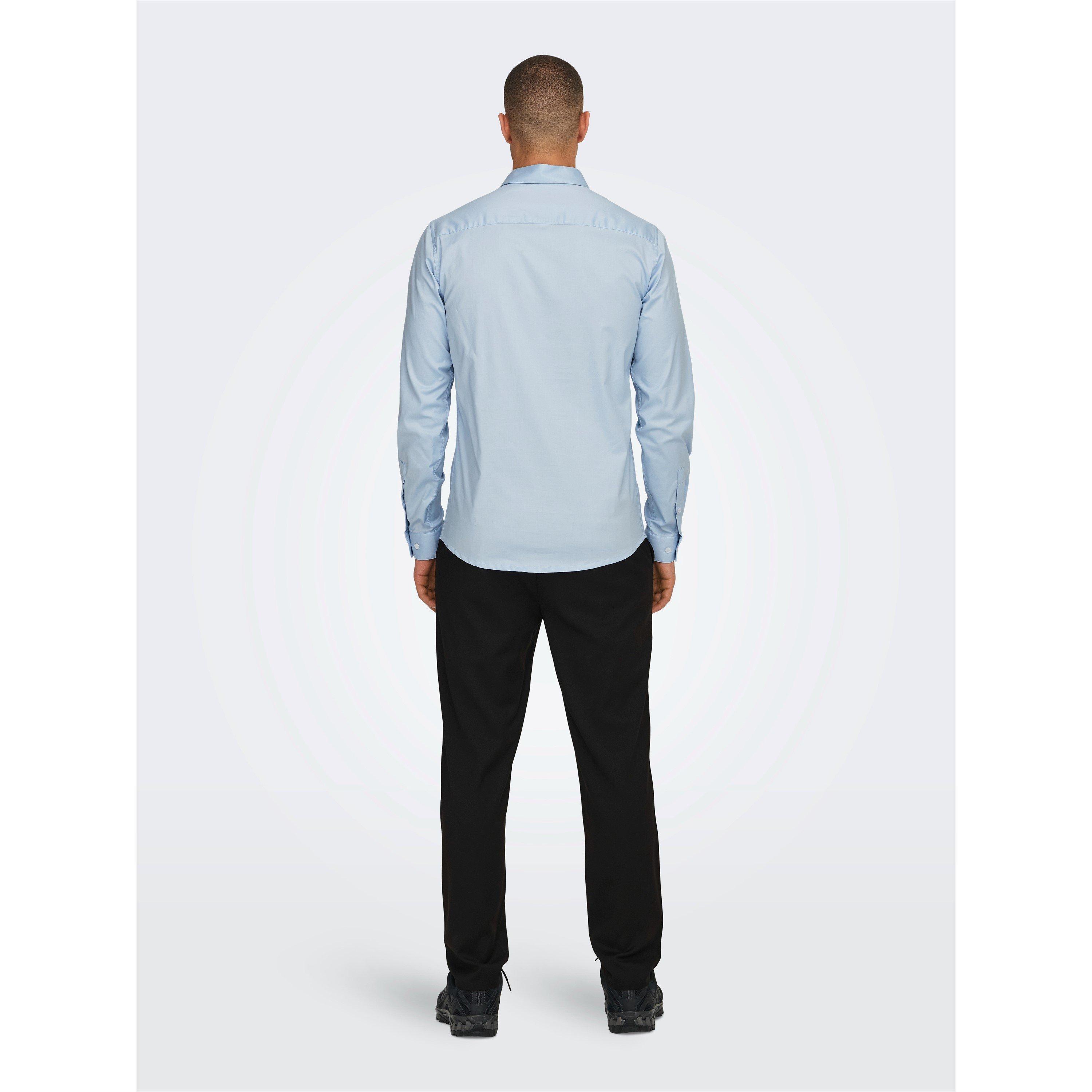 Cashmere Blue - Only - Long-Sleeve Plain Shirt - 4