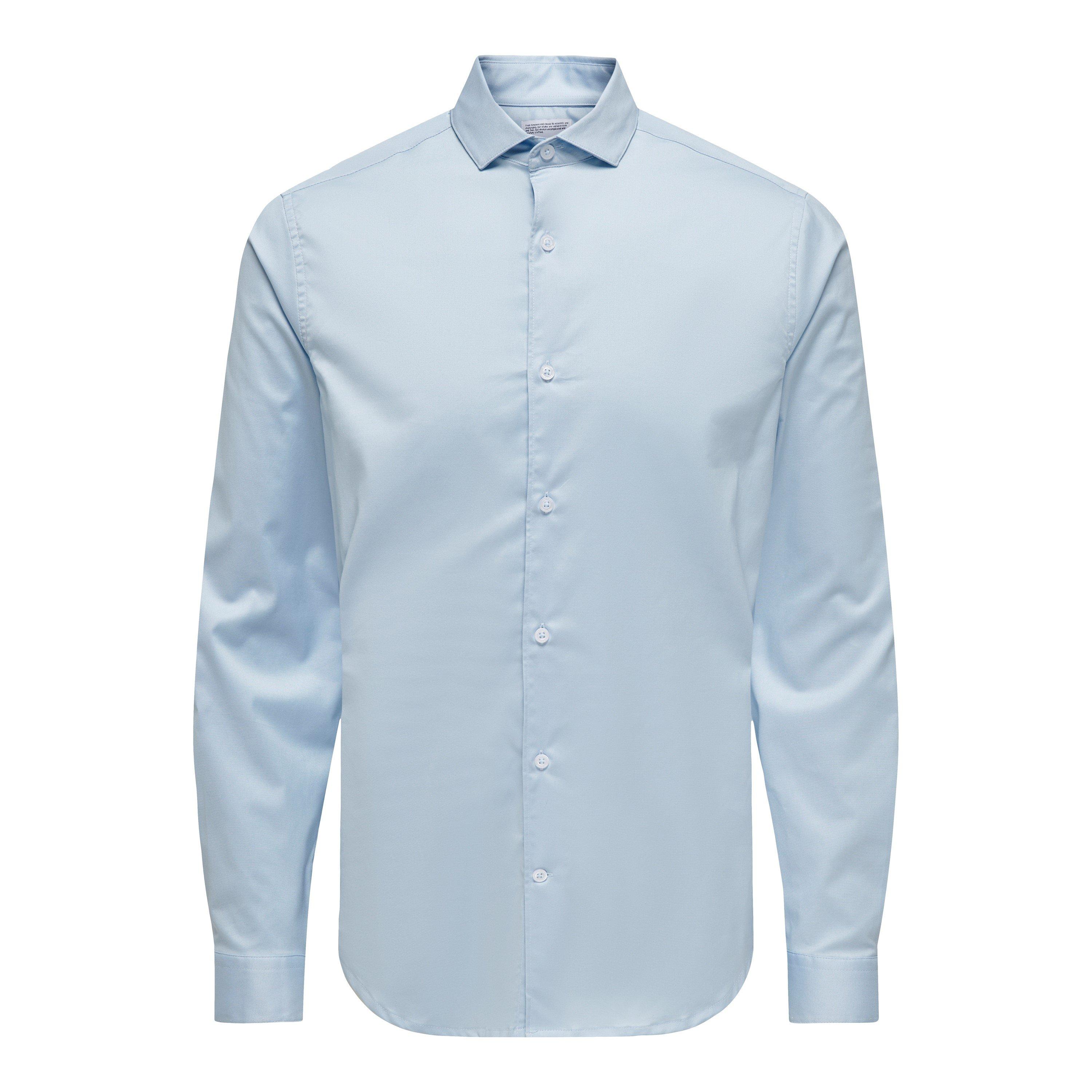 Cashmere Blue - Only - Long-Sleeve Plain Shirt - 5