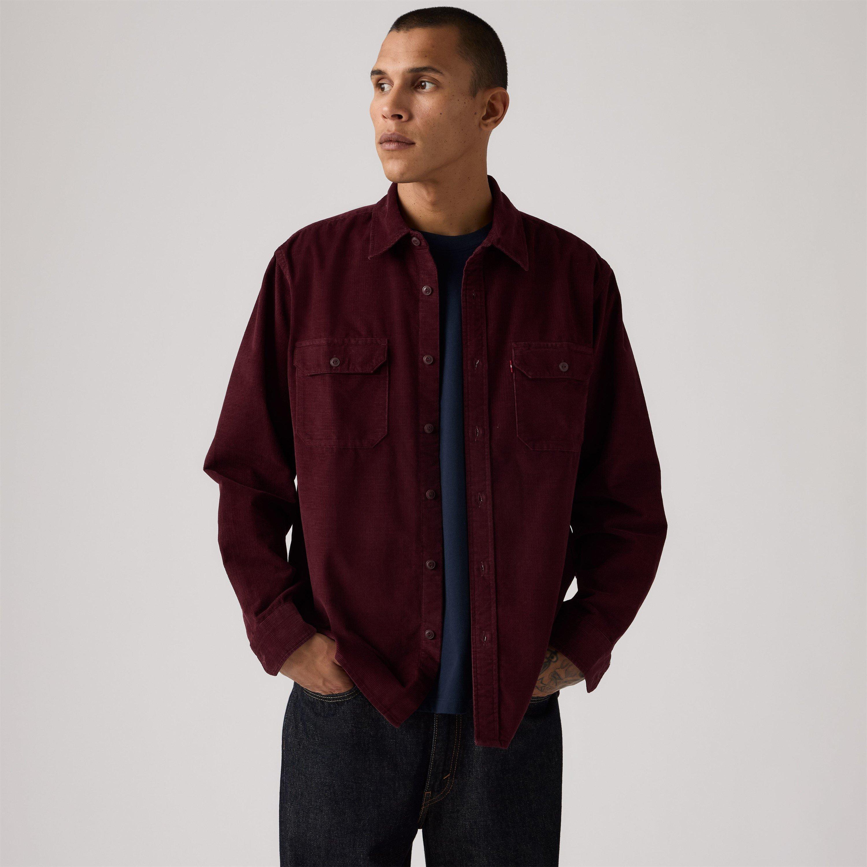 Burgundy - Levis - Men's Jackson Long-Sleeve Corduroy Shirt - 2