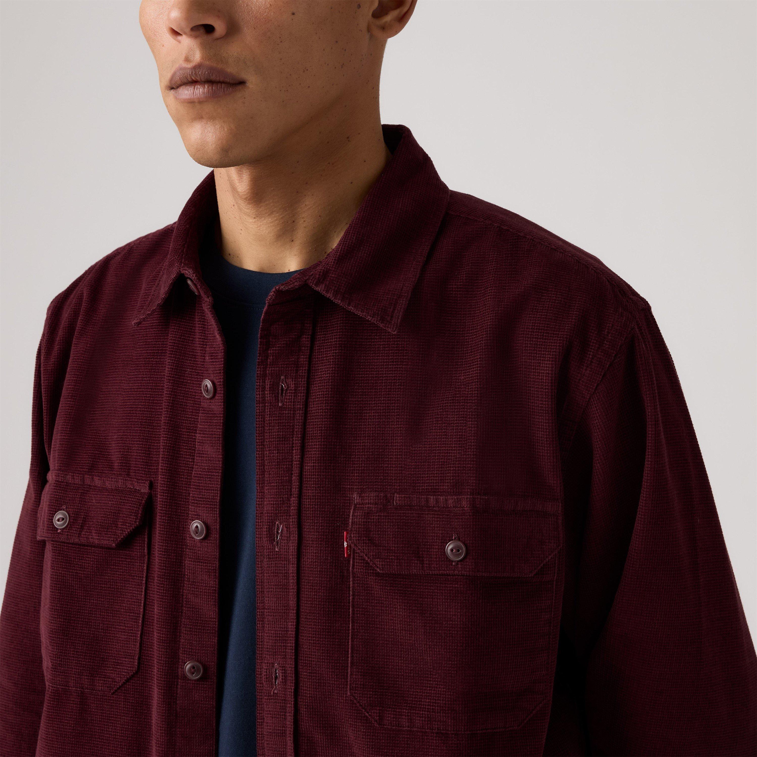 Burgundy - Levis - Men's Jackson Long-Sleeve Corduroy Shirt - 4