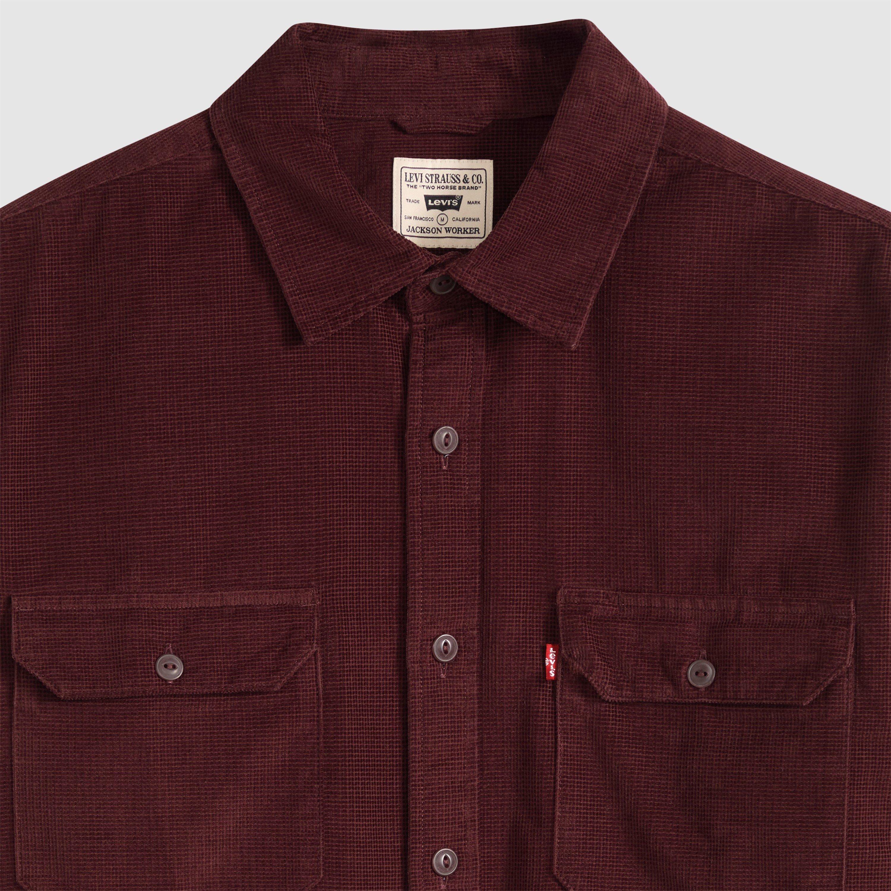 Burgundy - Levis - Men's Jackson Long-Sleeve Corduroy Shirt - 6
