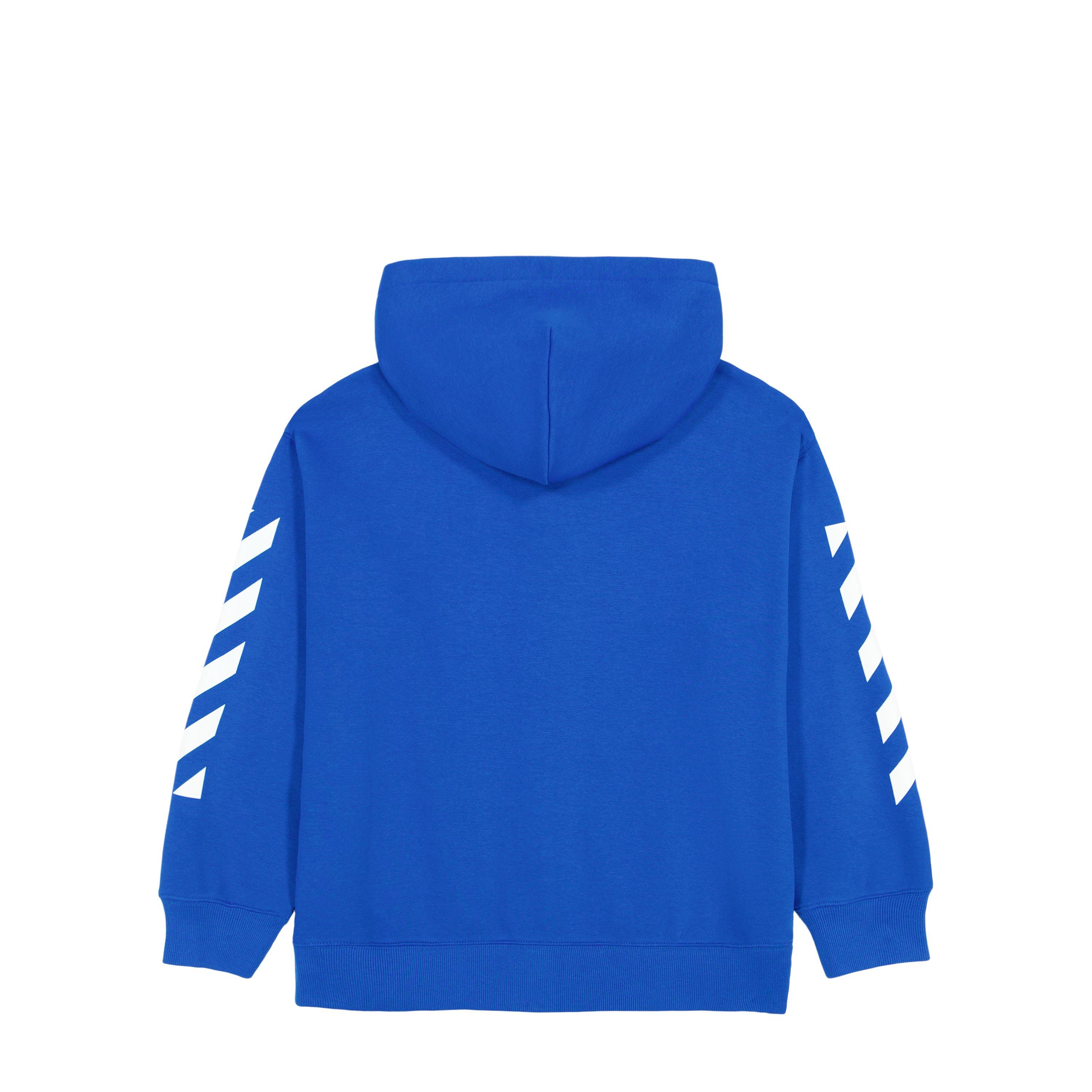 Blu - L AB Off White - Kids' Small Logo Full-Zip Teddy Fleece Hoodie - 3