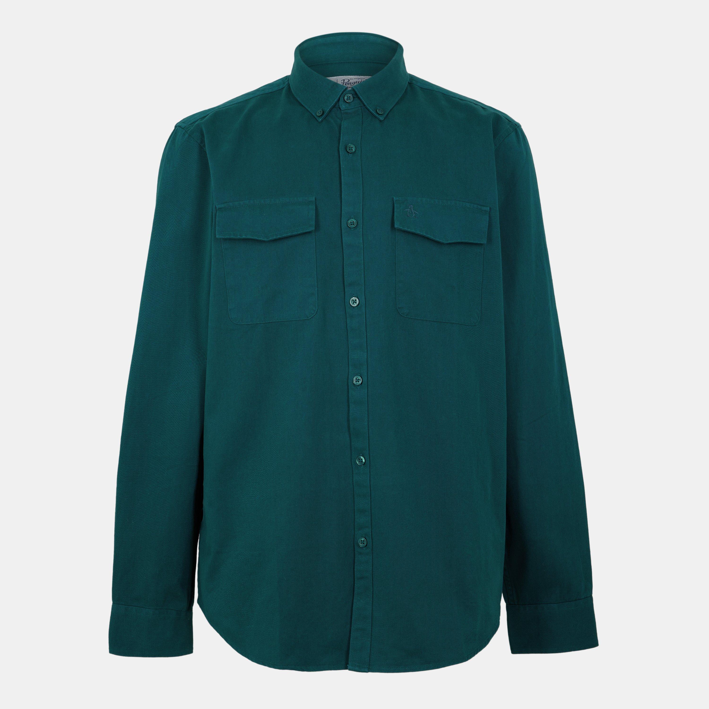 Original Penguin Men's Long Sleeve Twill Overshirt - June Bug - Medium