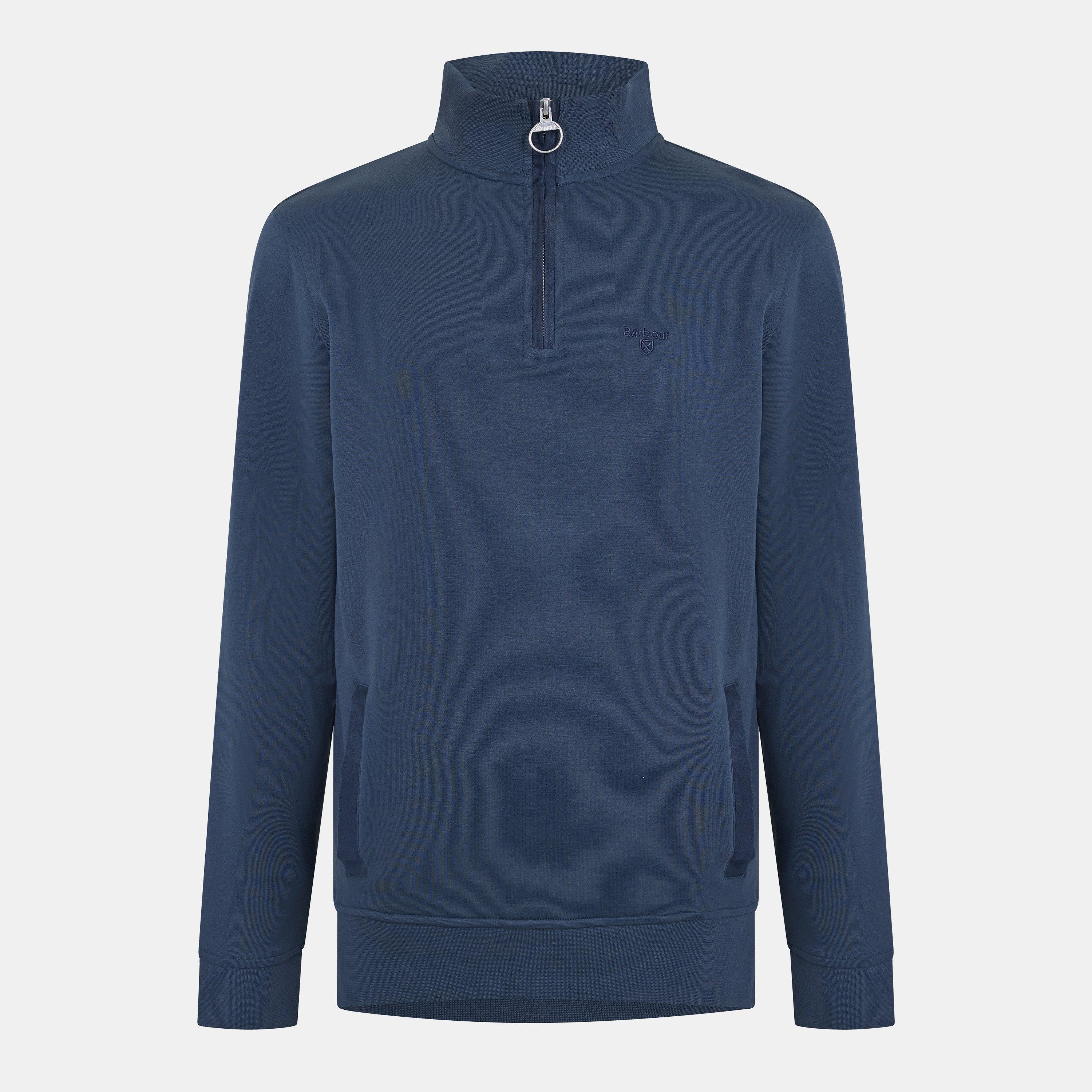 Navy - Barbour - Men's Lambeth Half Modern Heritage Quarter Zip Fleece - 1