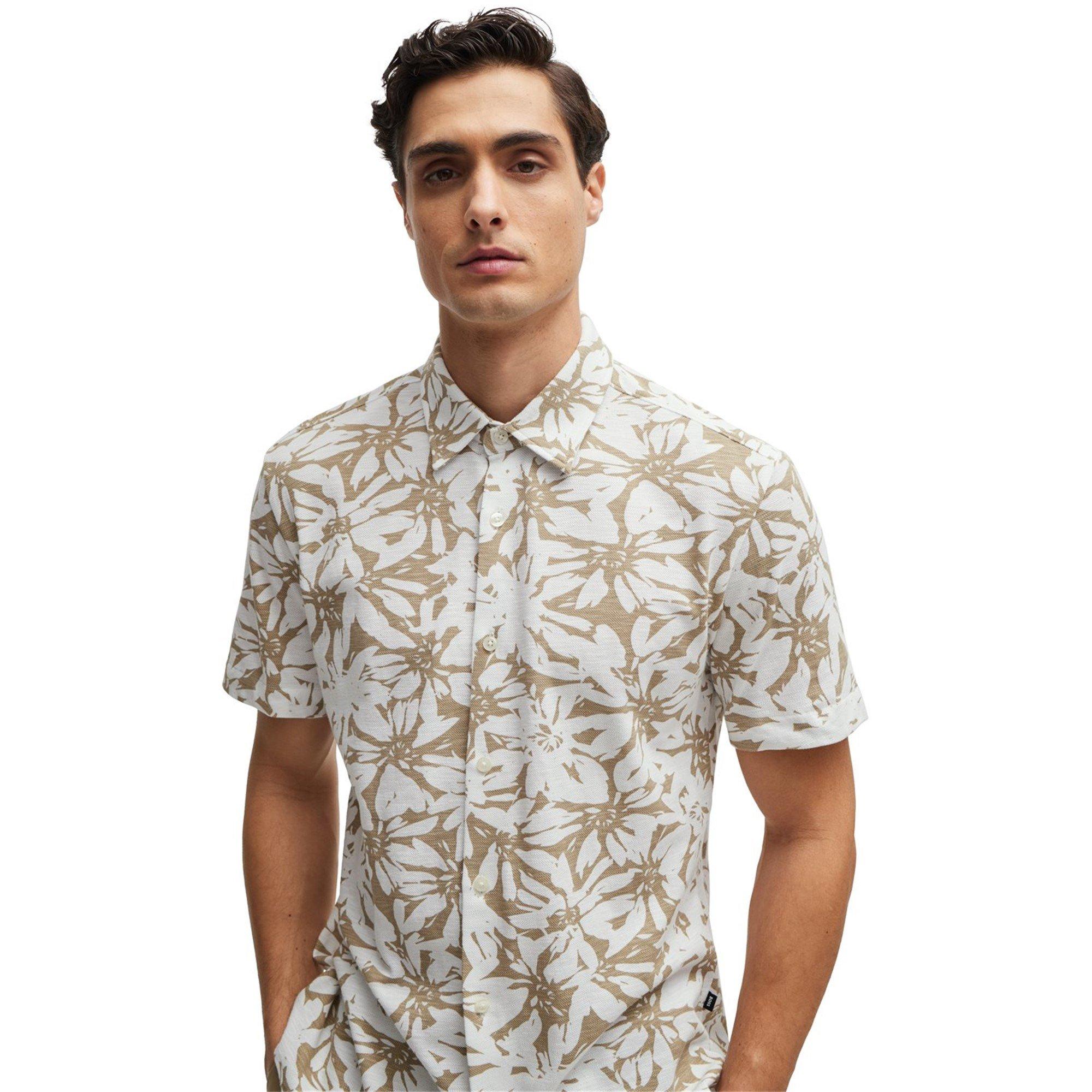 White - Boss - Men's Roan Ken Long Sleeve Oxford Shirt - 5