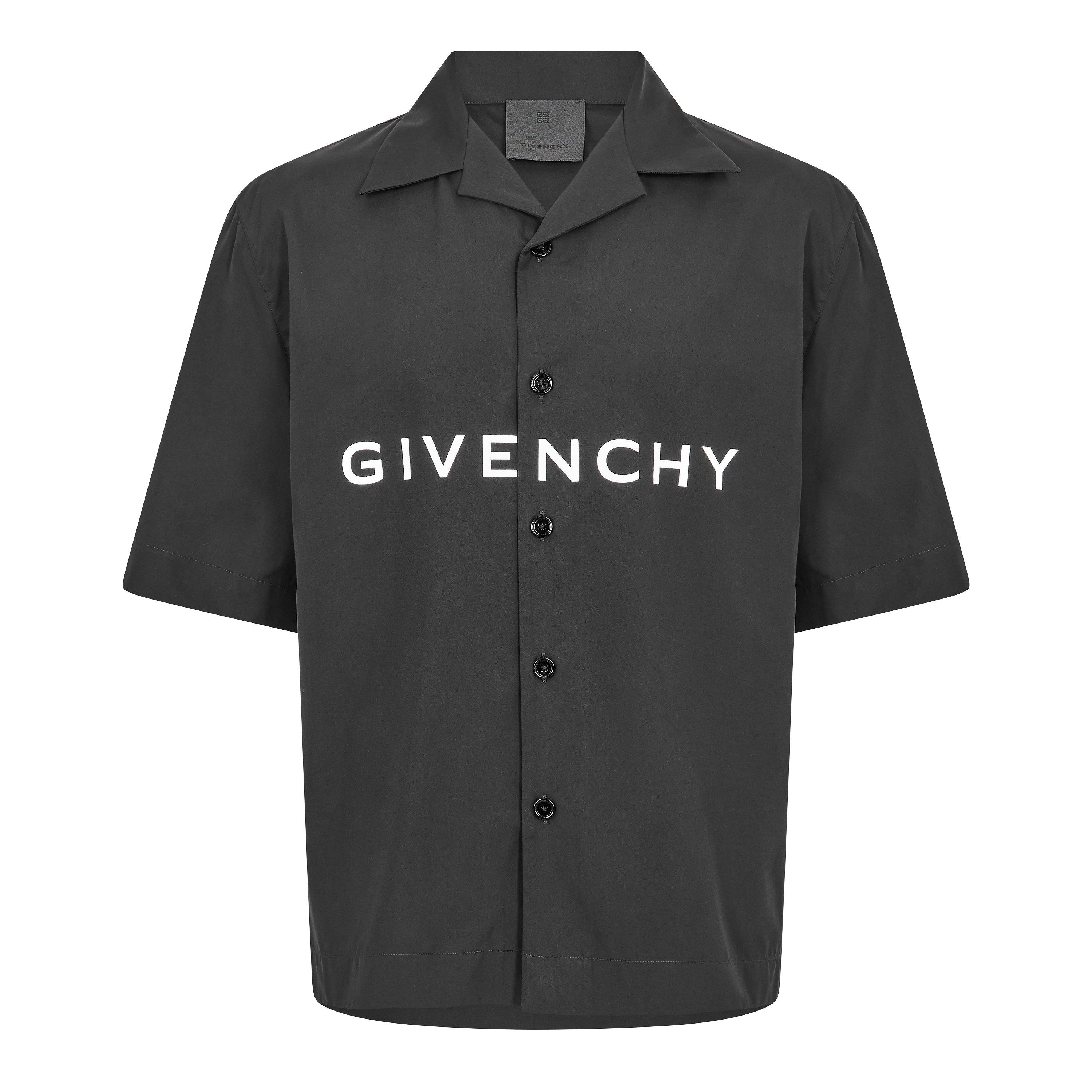 Black - GIVENCHY - Men's GIV Boxy Fit Short Sleeve Plain Shirt - 1