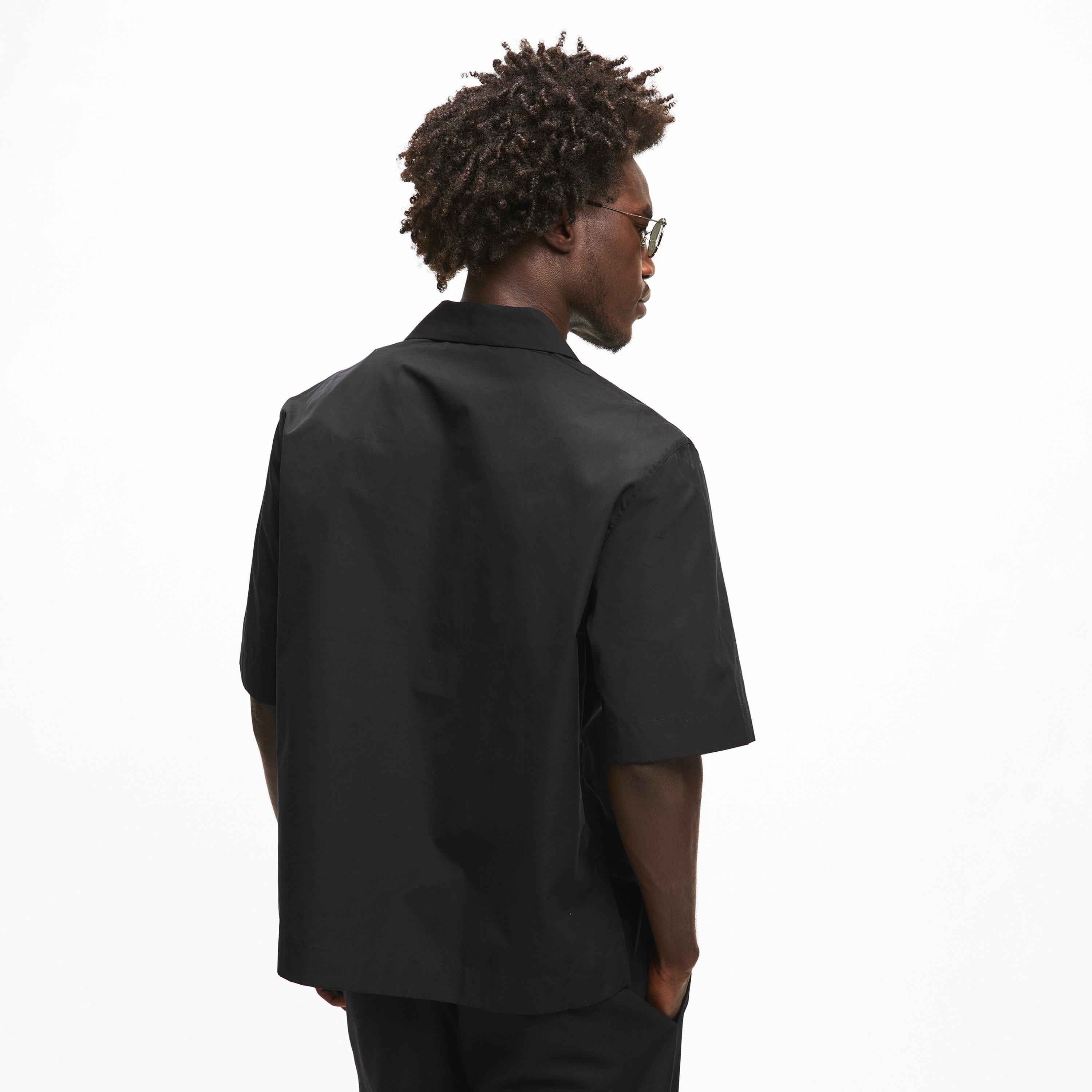 Black - GIVENCHY - Men's GIV Boxy Fit Short Sleeve Plain Shirt - 4