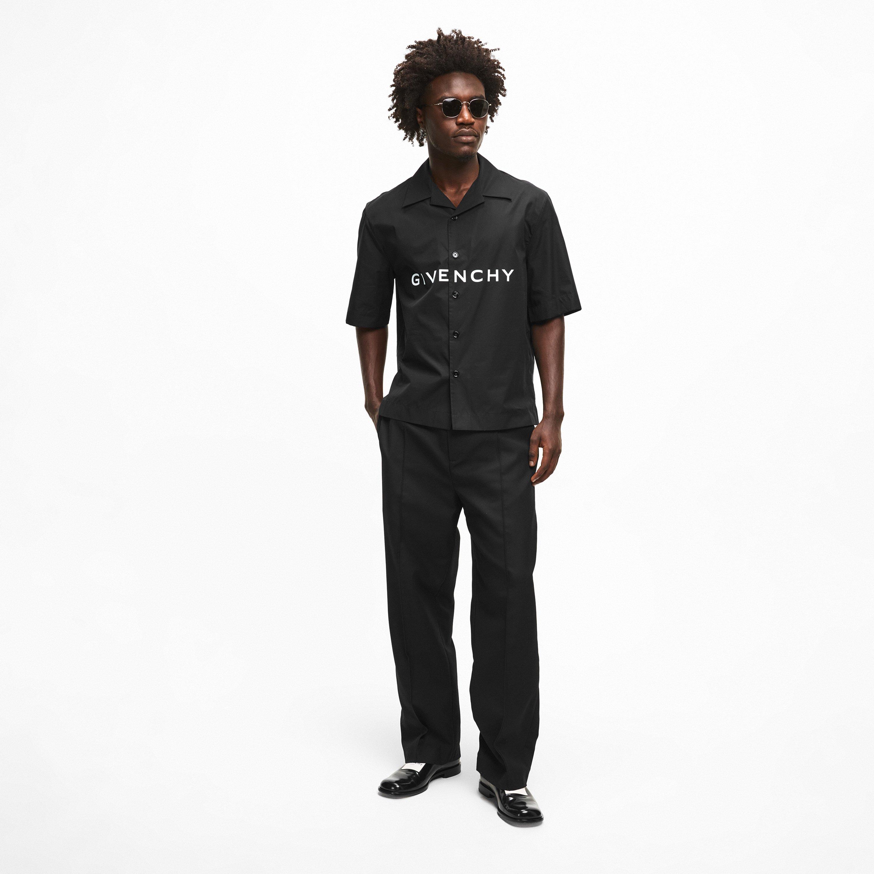 Black - GIVENCHY - Men's GIV Boxy Fit Short Sleeve Plain Shirt - 5