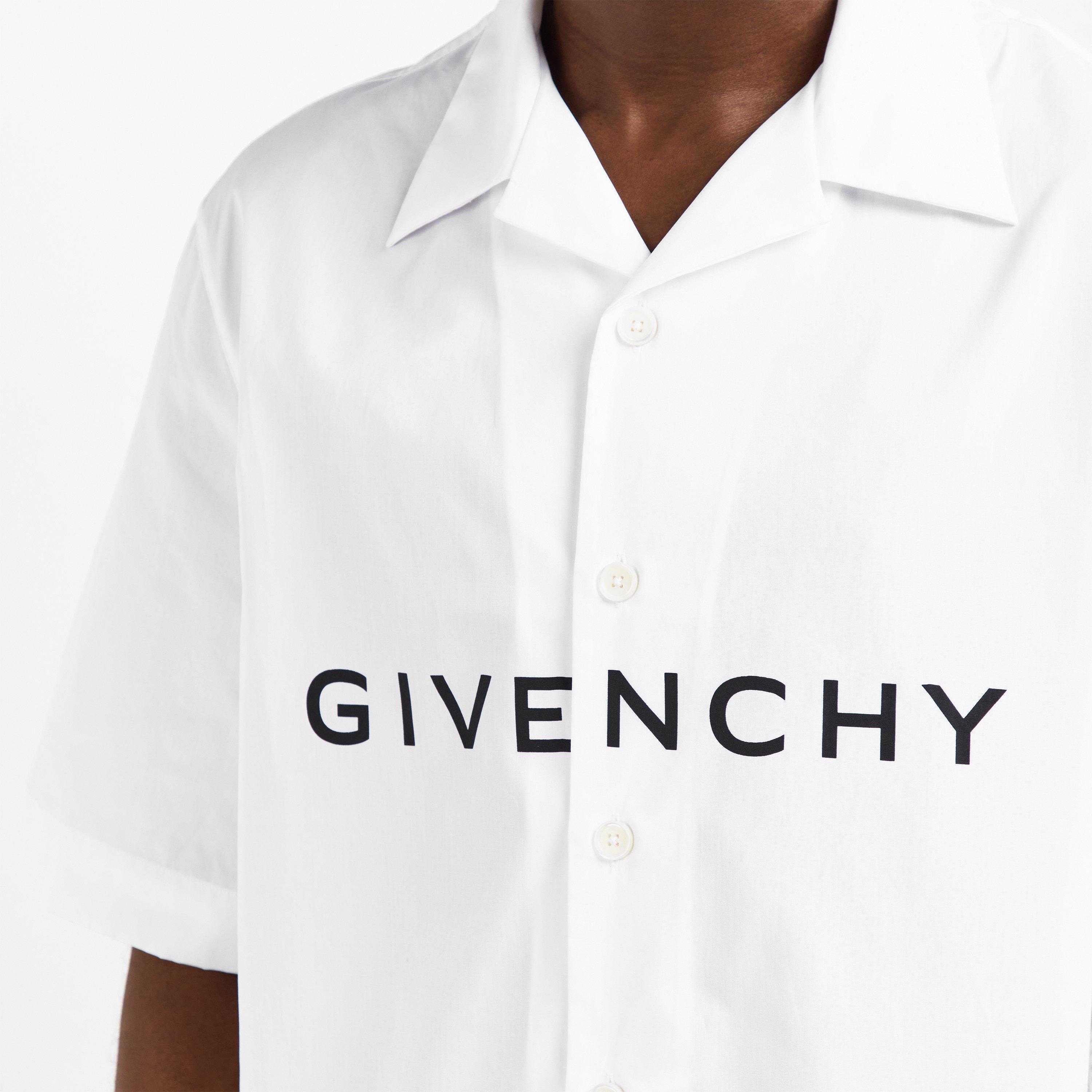 White/Black - GIVENCHY - Men's GIV Boxy Fit Short Sleeve Plain Shirt - 5