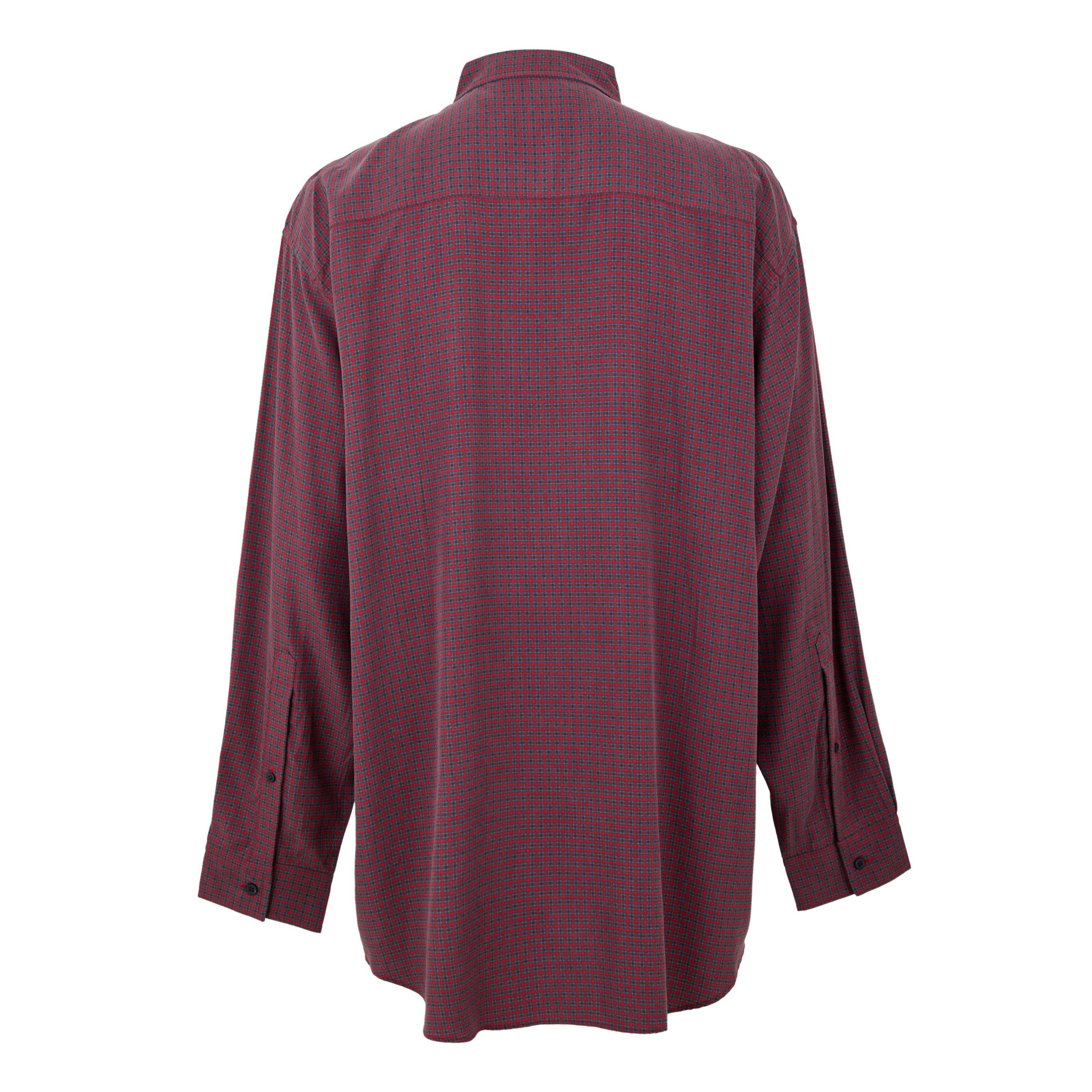 Red/Grey - Balenciaga - Men's Long-Sleeve Plain Shirt - 2