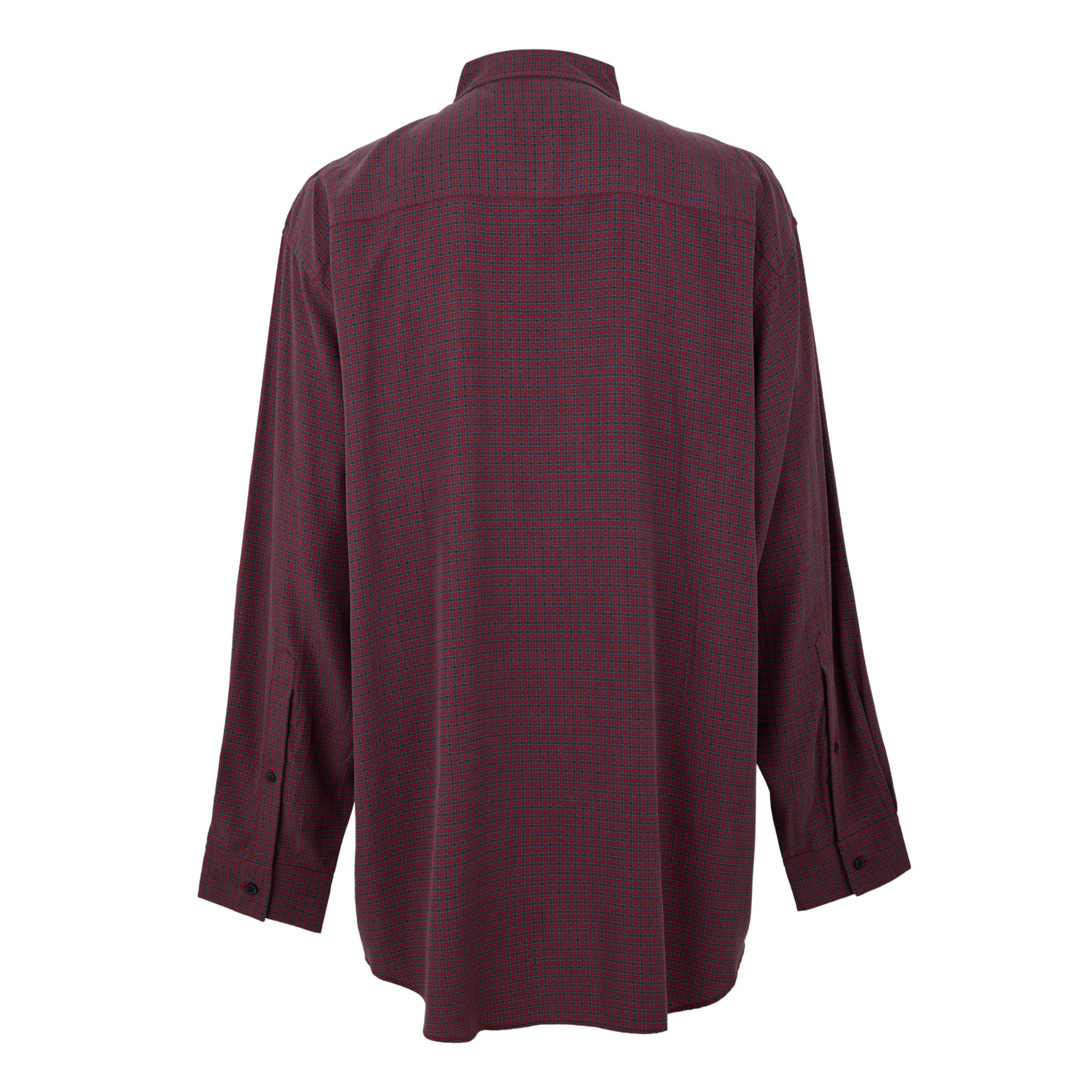 Red/Grey - Balenciaga - Men's Long-Sleeve Plain Shirt - 7