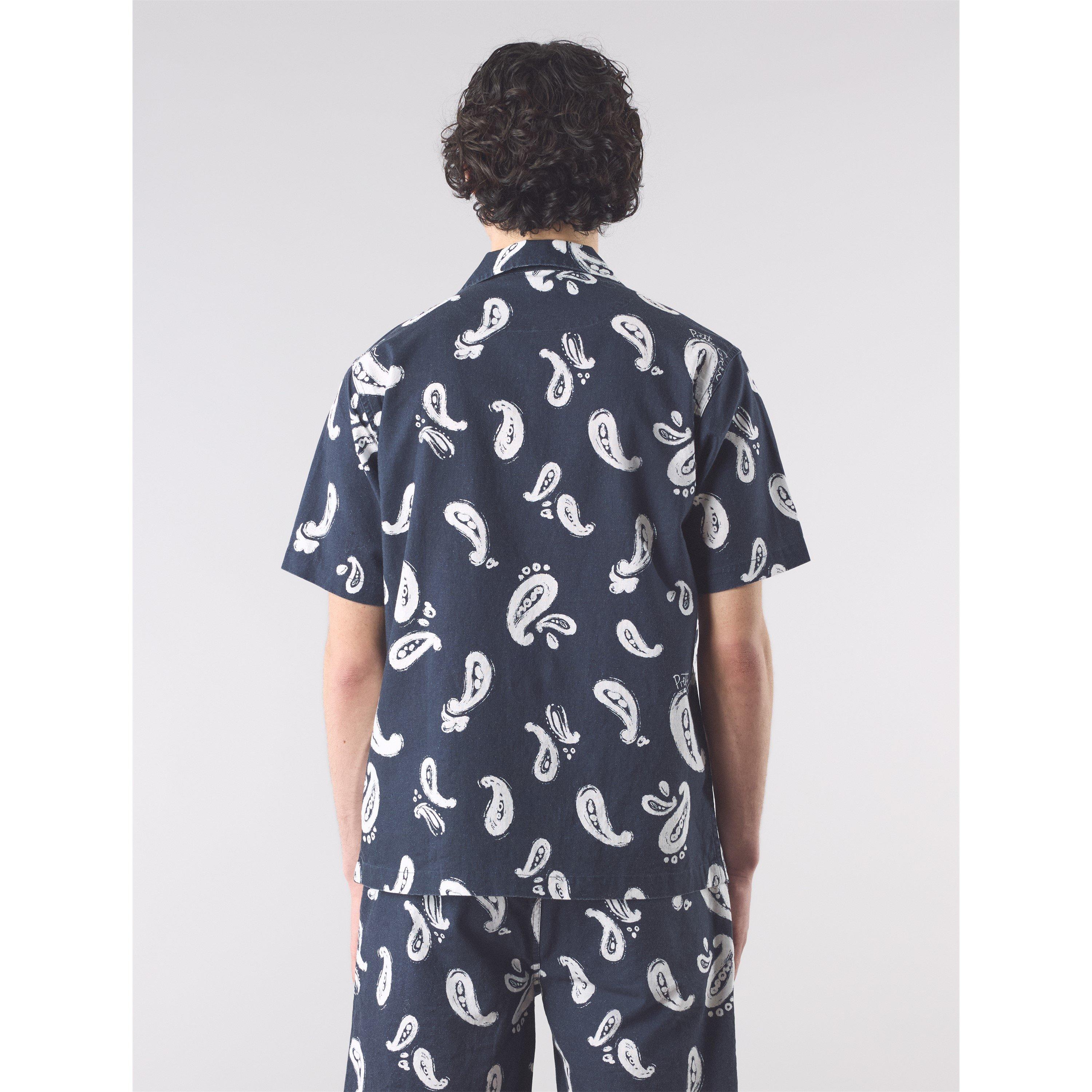 Marineblå - Pretty Green - Men's Widnes Paisley Short-Sleeve Patterned Shirt - 4