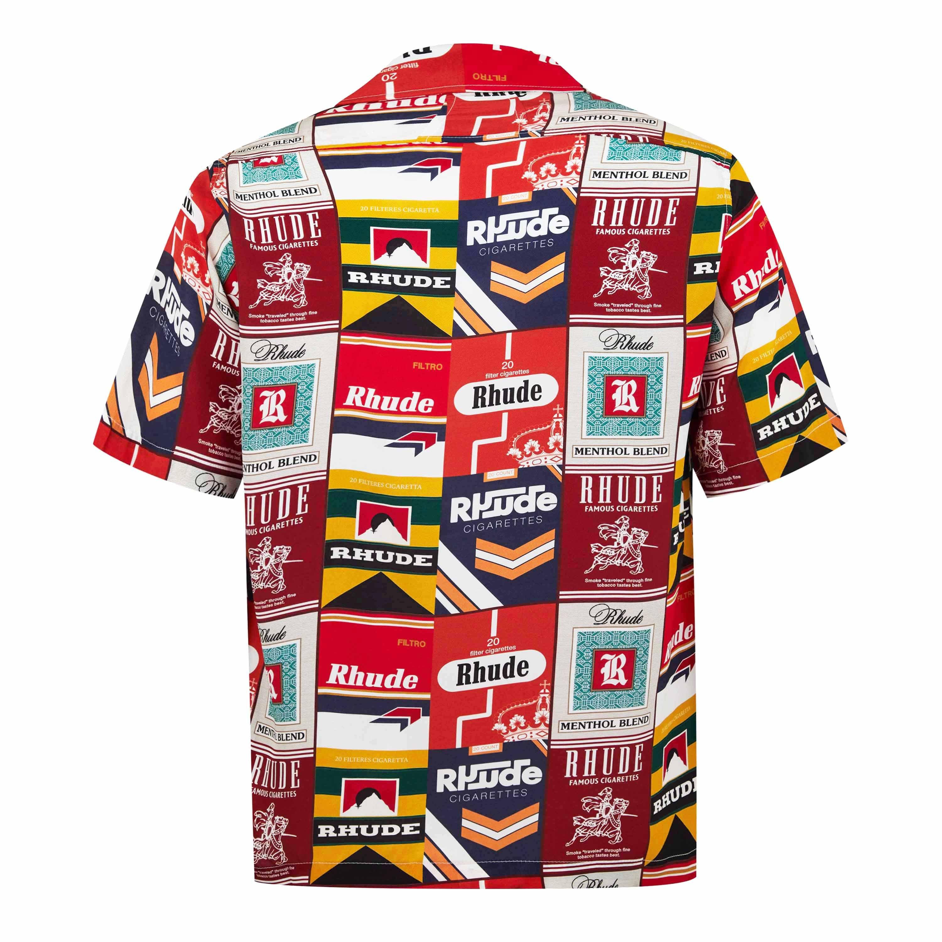 Red Multi - Rhude - Men's Silk Short-Sleeve Patterned Shirt - 2