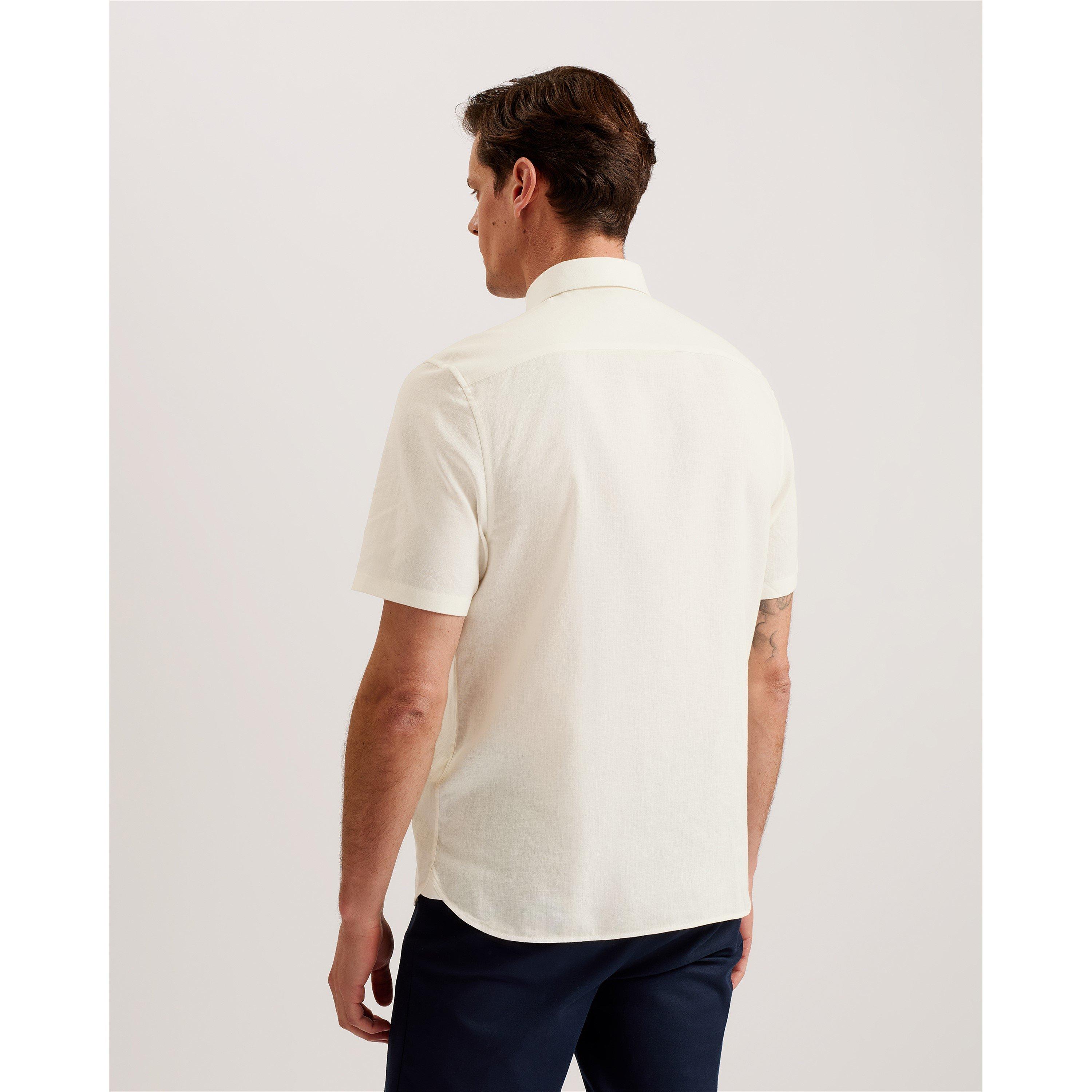 White - Ted Baker - Men's Short-Sleeve Plain Shirt - 2