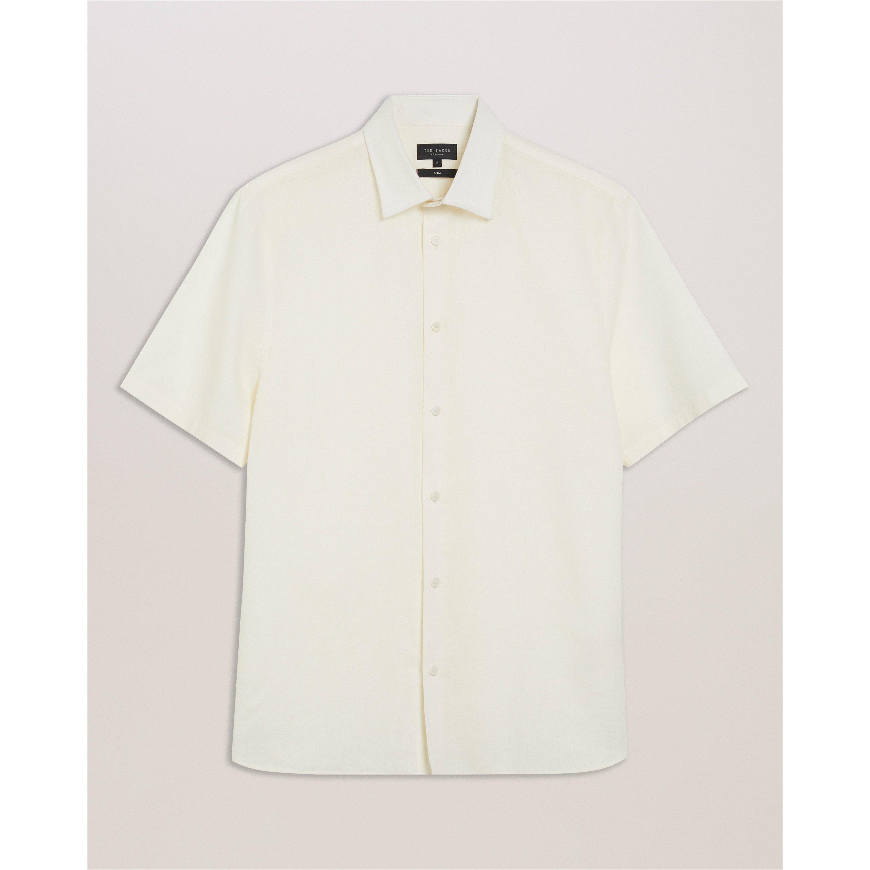 White - Ted Baker - Men's Short-Sleeve Plain Shirt - 5
