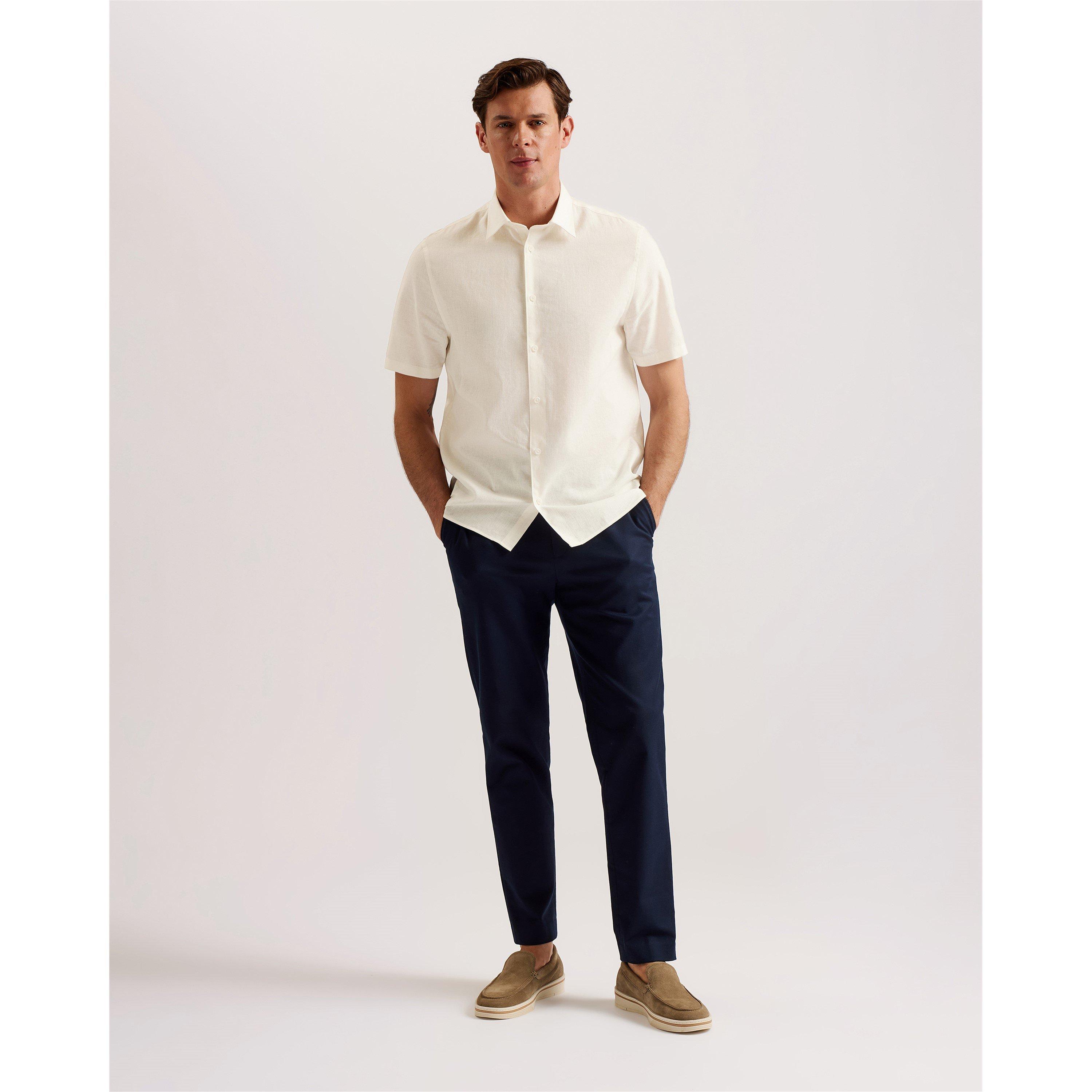 White - Ted Baker - Men's Short-Sleeve Plain Shirt - 3