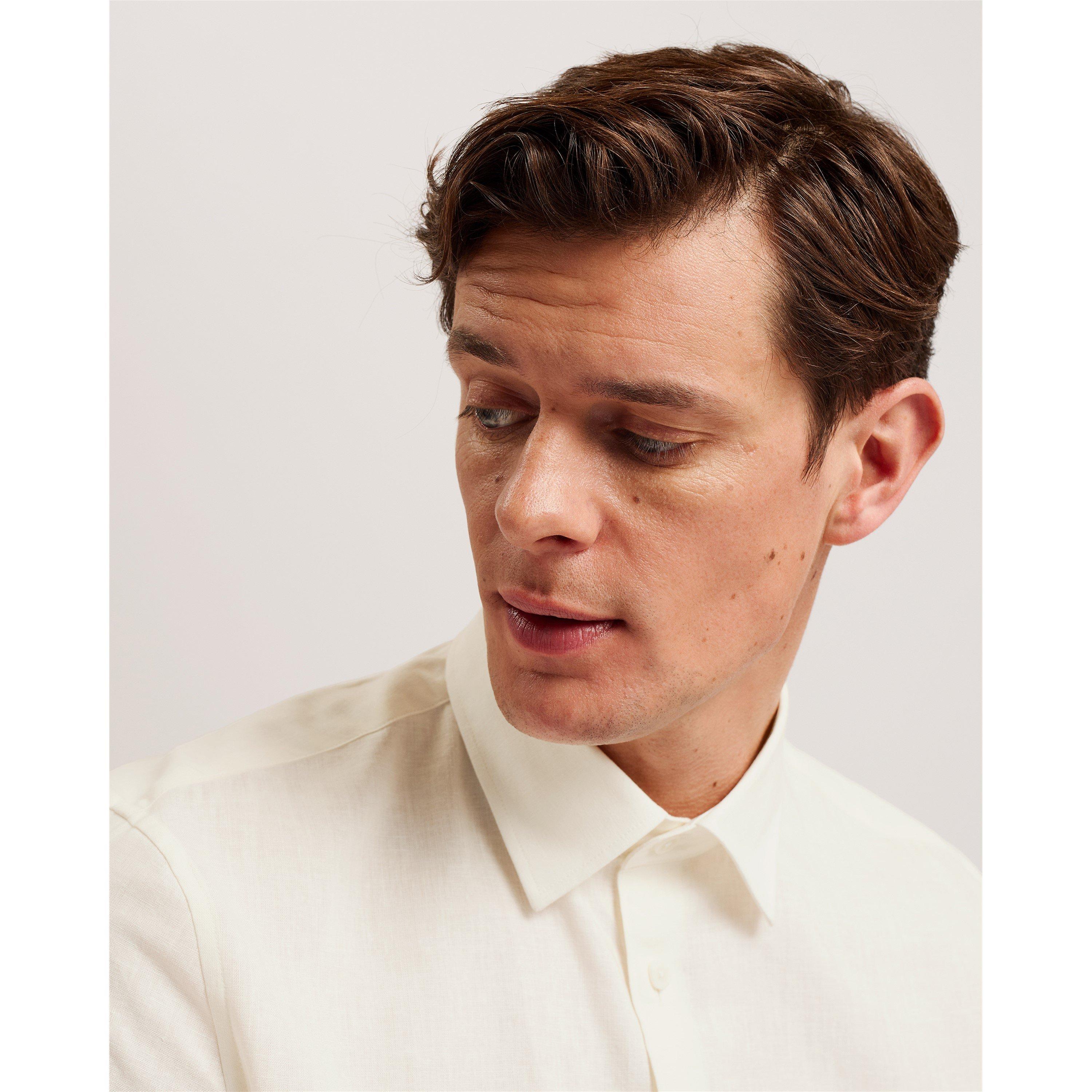 White - Ted Baker - Men's Short-Sleeve Plain Shirt - 4