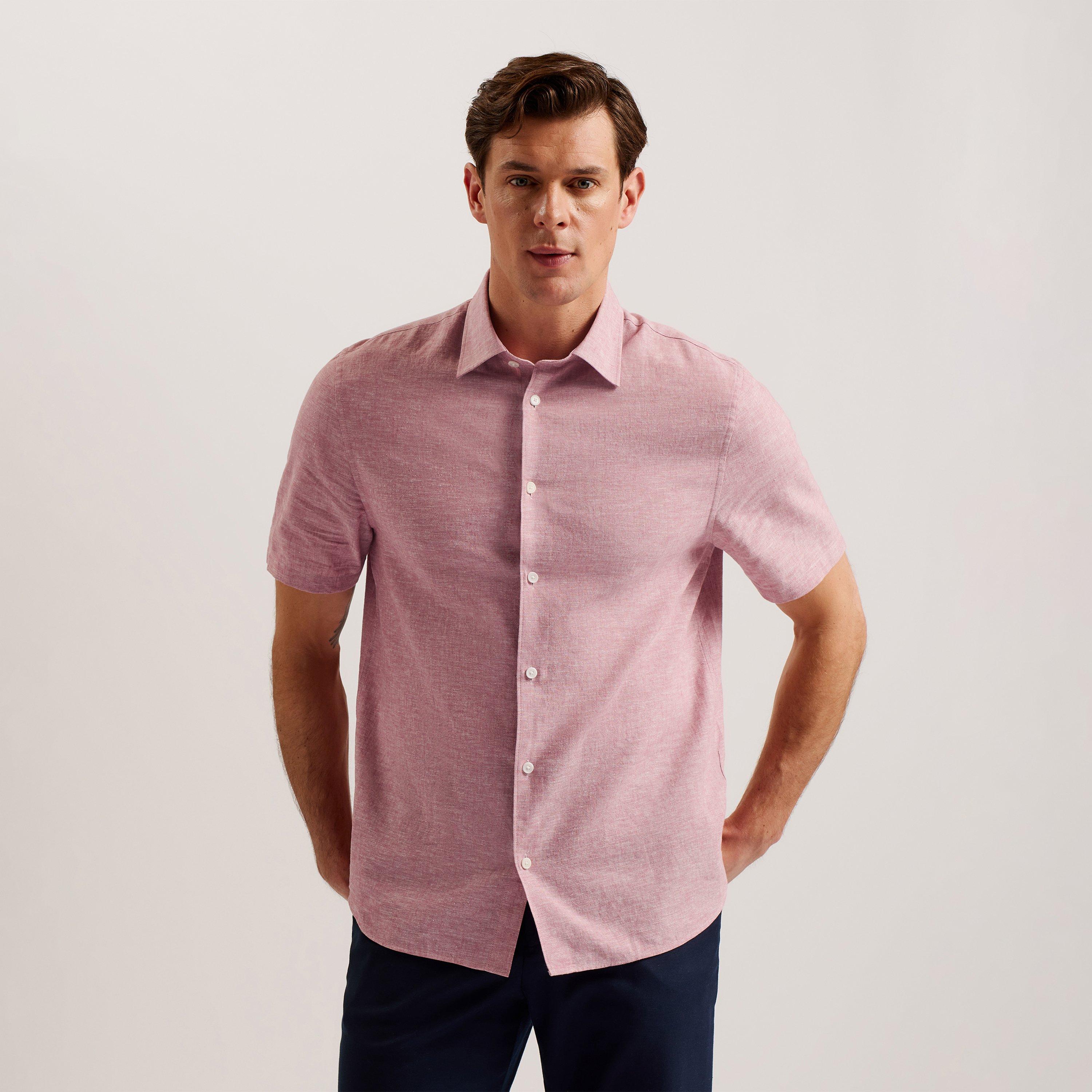Rosa médio - Ted Baker - Men's Short-Sleeve Plain Shirt - 1