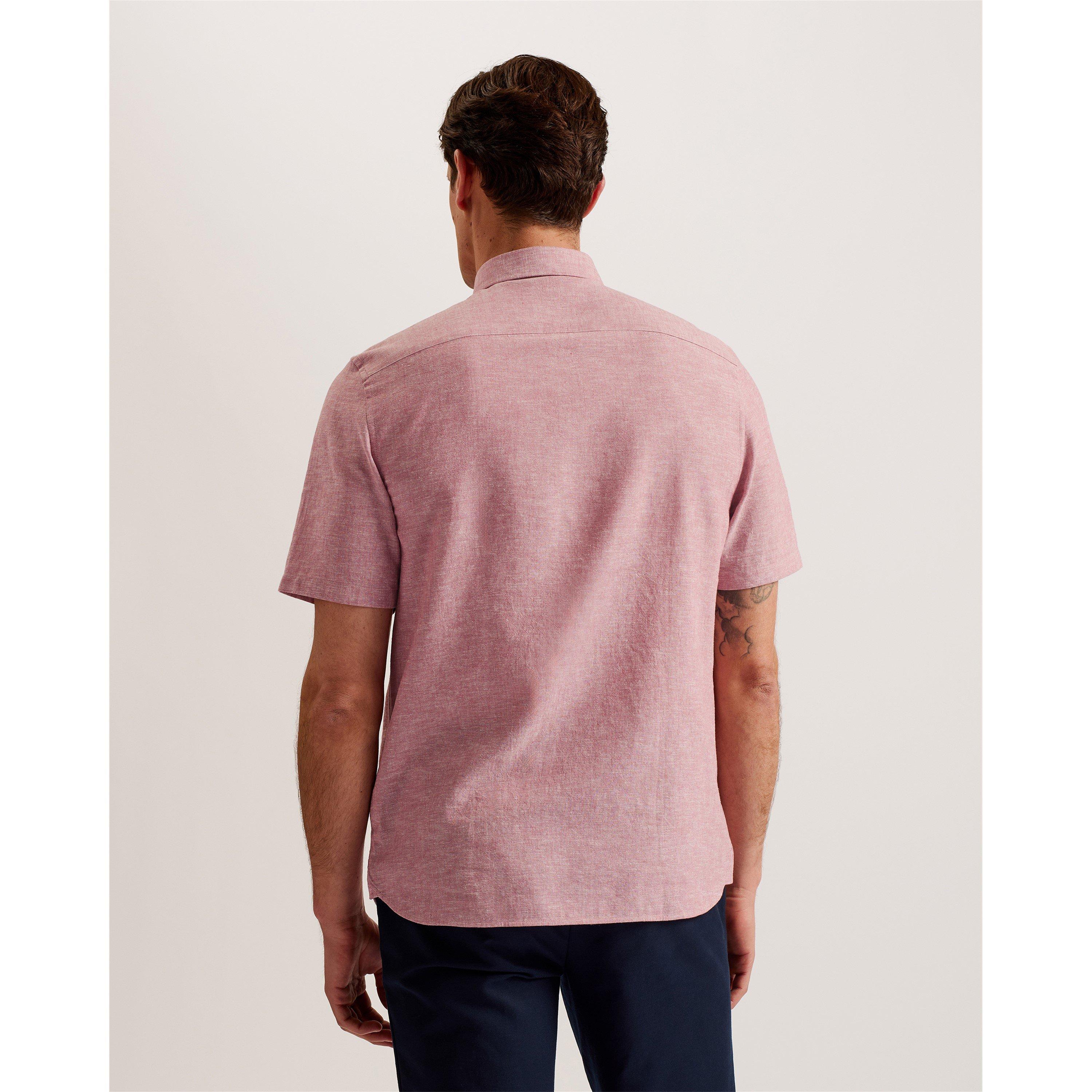 Mid Pink - Ted Baker - Men's Short-Sleeve Plain Shirt - 2