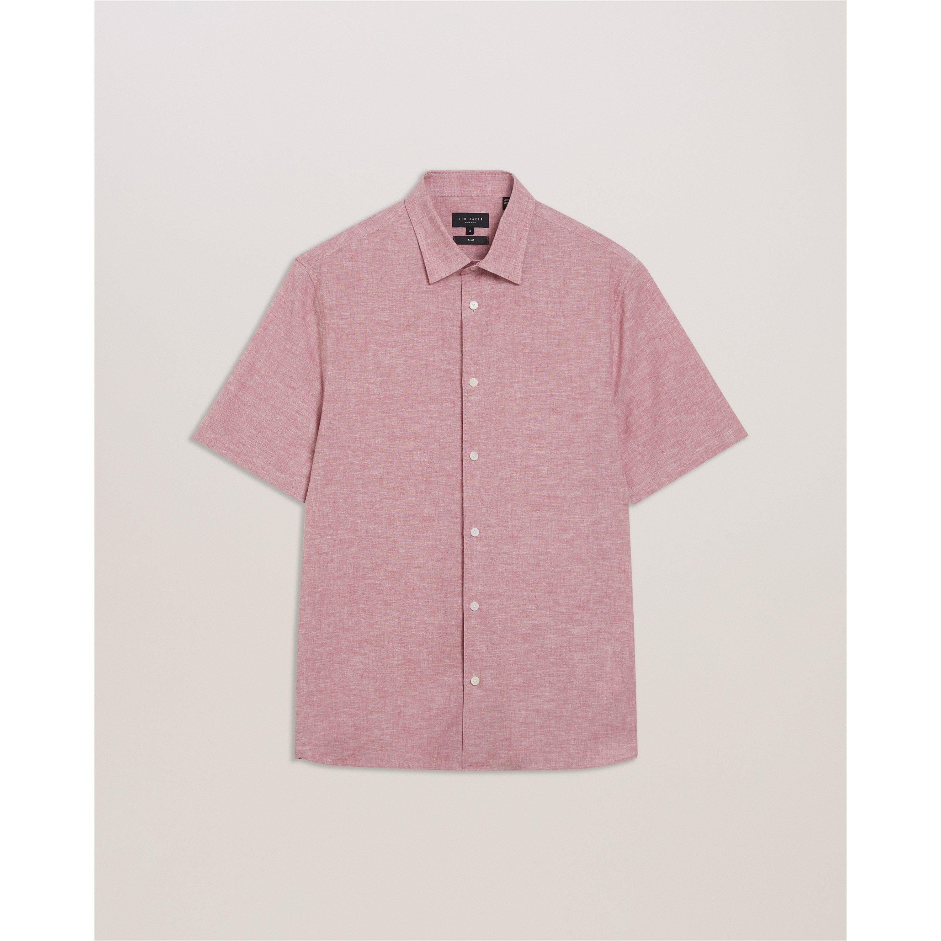 Mid Pink - Ted Baker - Men's Short-Sleeve Plain Shirt - 5