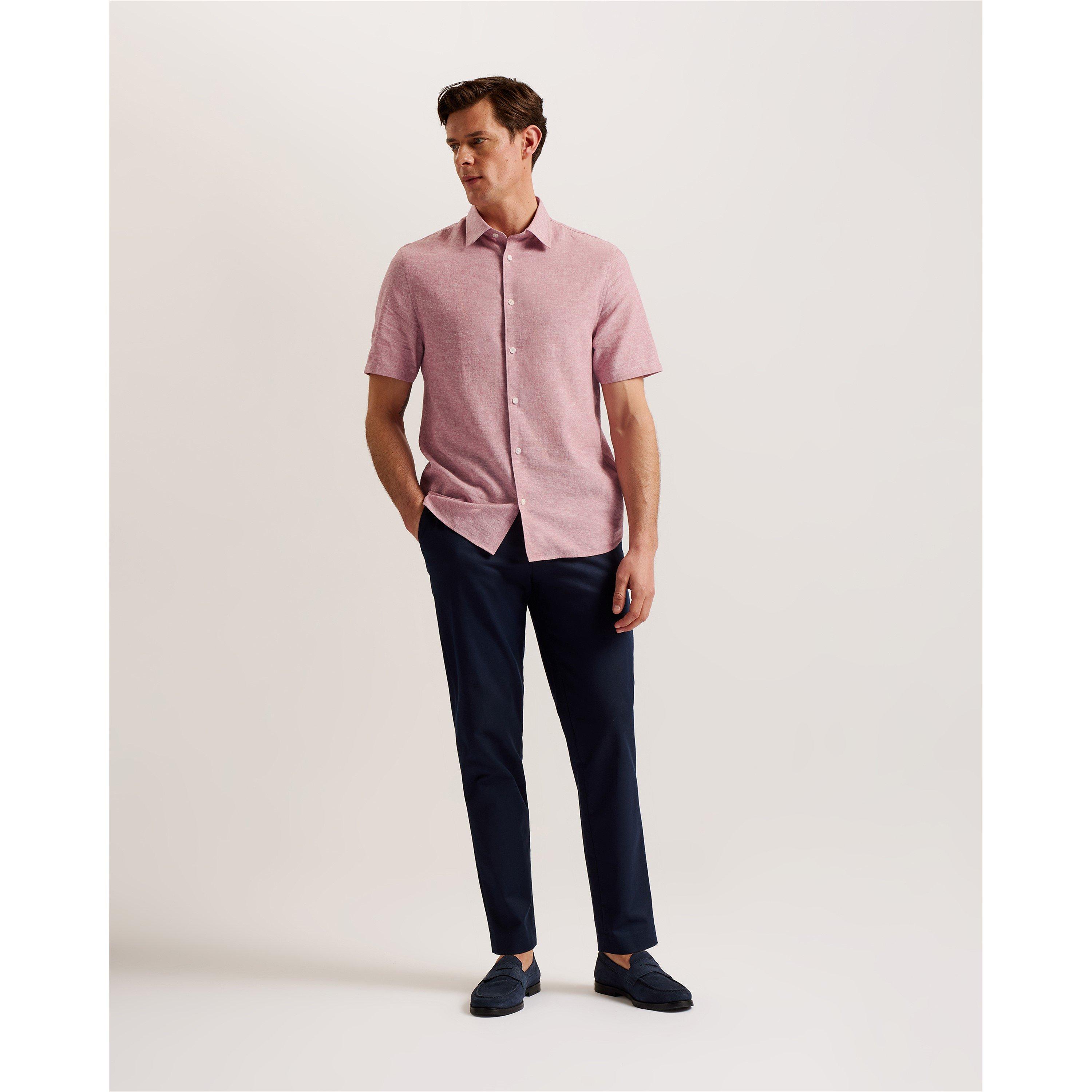 Mid Pink - Ted Baker - Men's Short-Sleeve Plain Shirt - 3