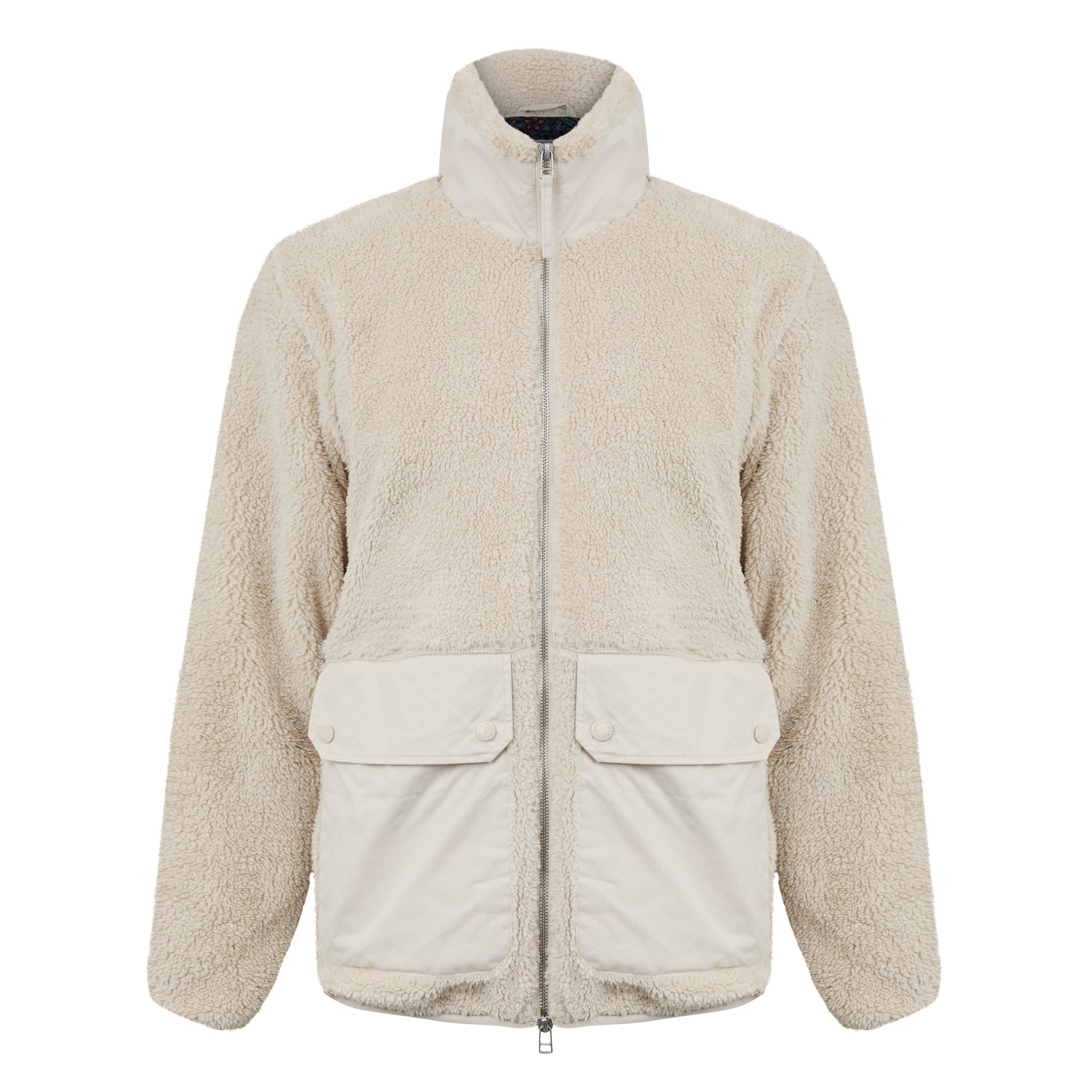 Stone - Pretty Green - Men's Wonderwall Borg Full-Zip Fleece - 1