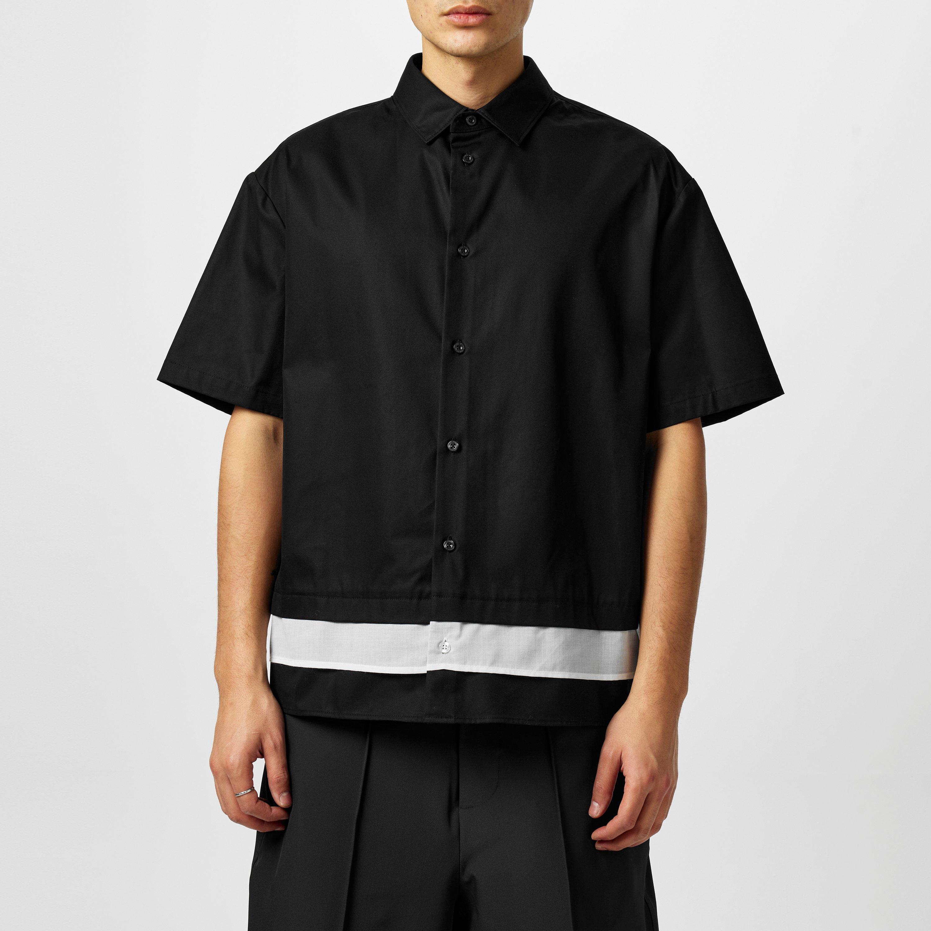 Black/White - Neil Barrett - Men's Classic Short-Sleeve Plain Shirt - 3