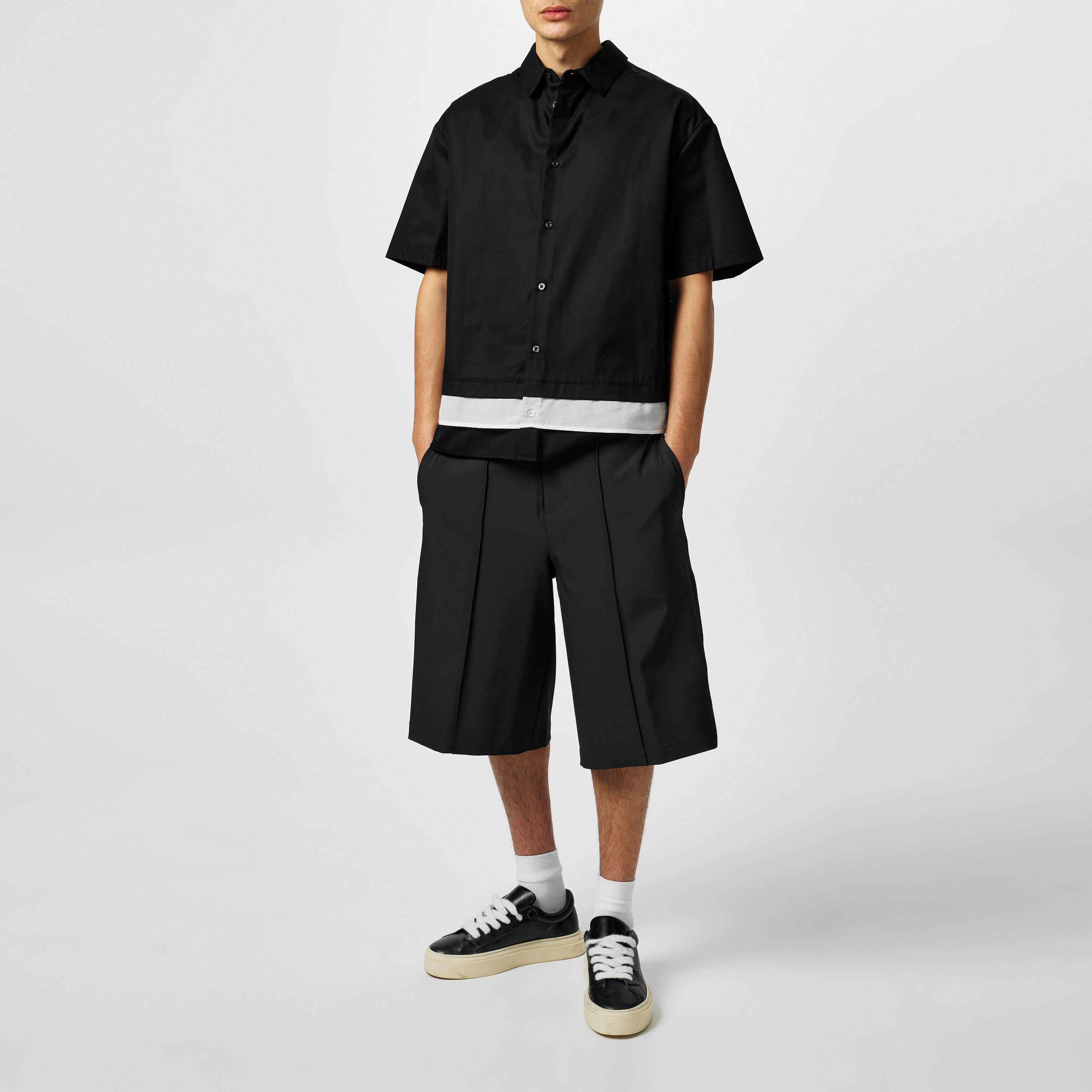 Black/White - Neil Barrett - Men's Classic Short-Sleeve Plain Shirt - 6