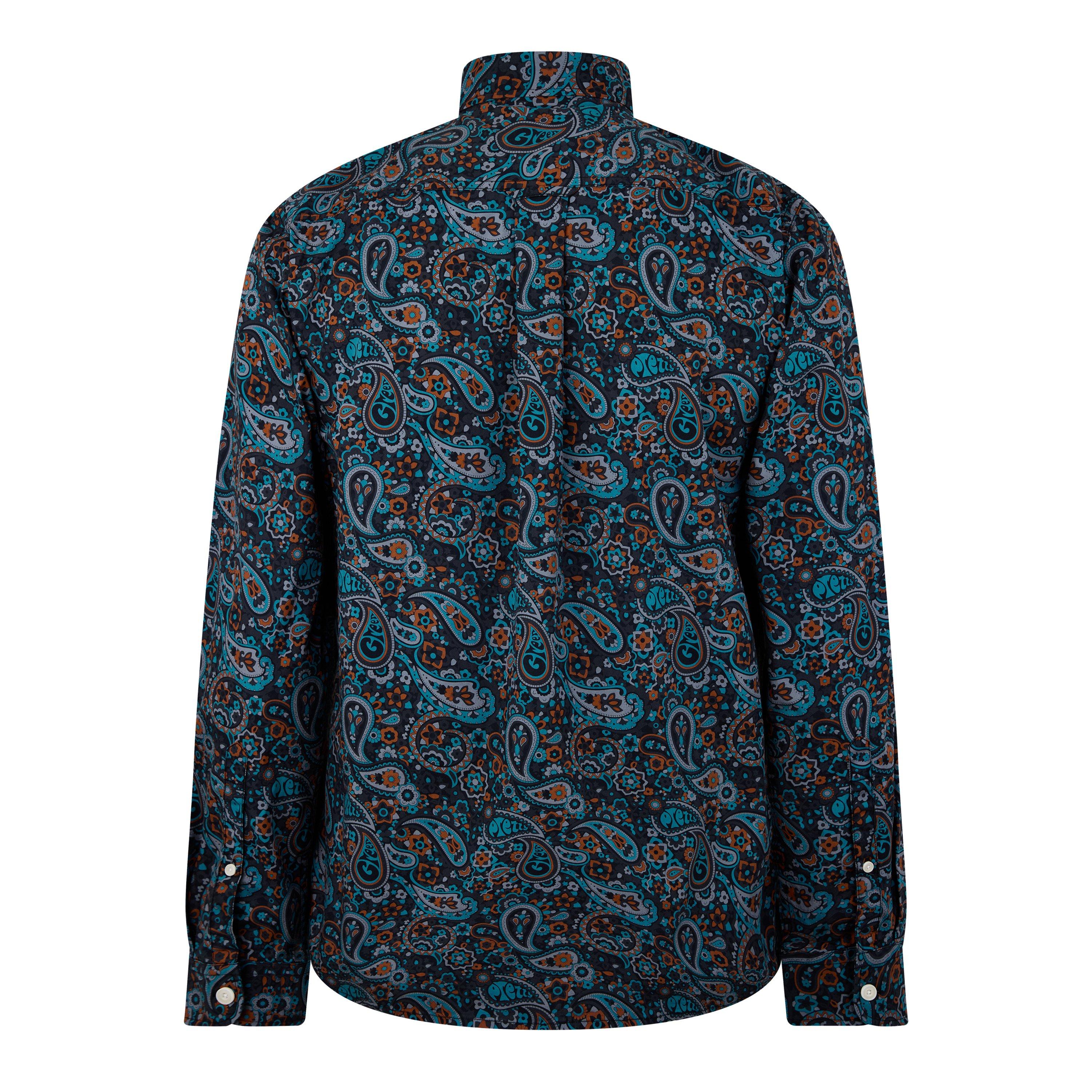 Grigio scuro - Pretty Green - Men's Wonderwall Paisley Long-Sleeve Patterned Shirt - 2