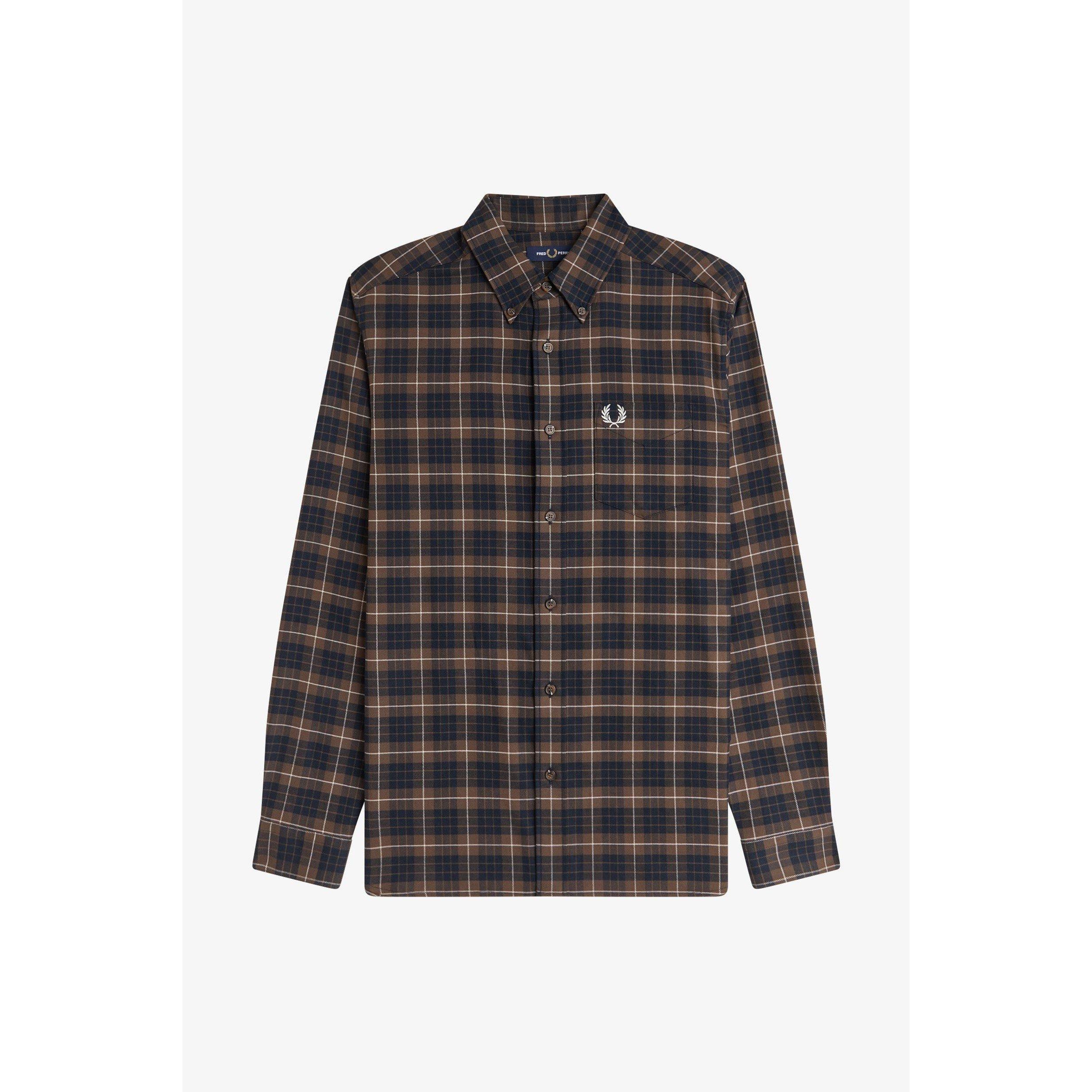 Tobacco Q21 - Fred Perry - Men's Tartan Long Sleeve Shirt - 1