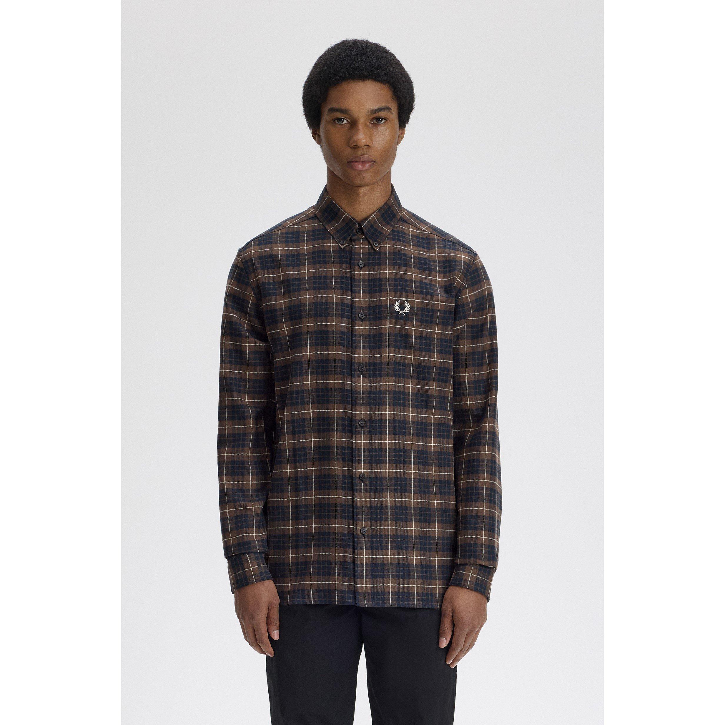 Tobacco Q21 - Fred Perry - Men's Tartan Long Sleeve Shirt - 3