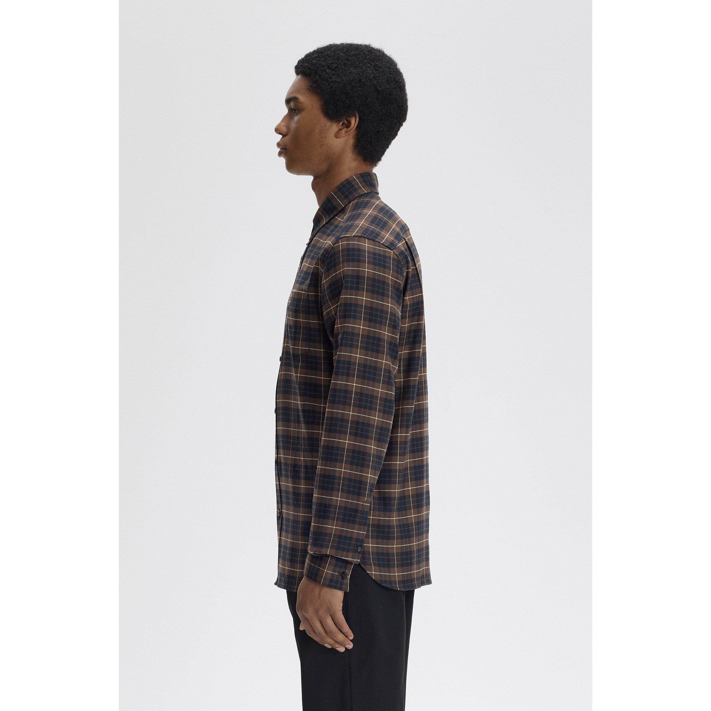 Tobacco Q21 - Fred Perry - Men's Tartan Long Sleeve Shirt - 4