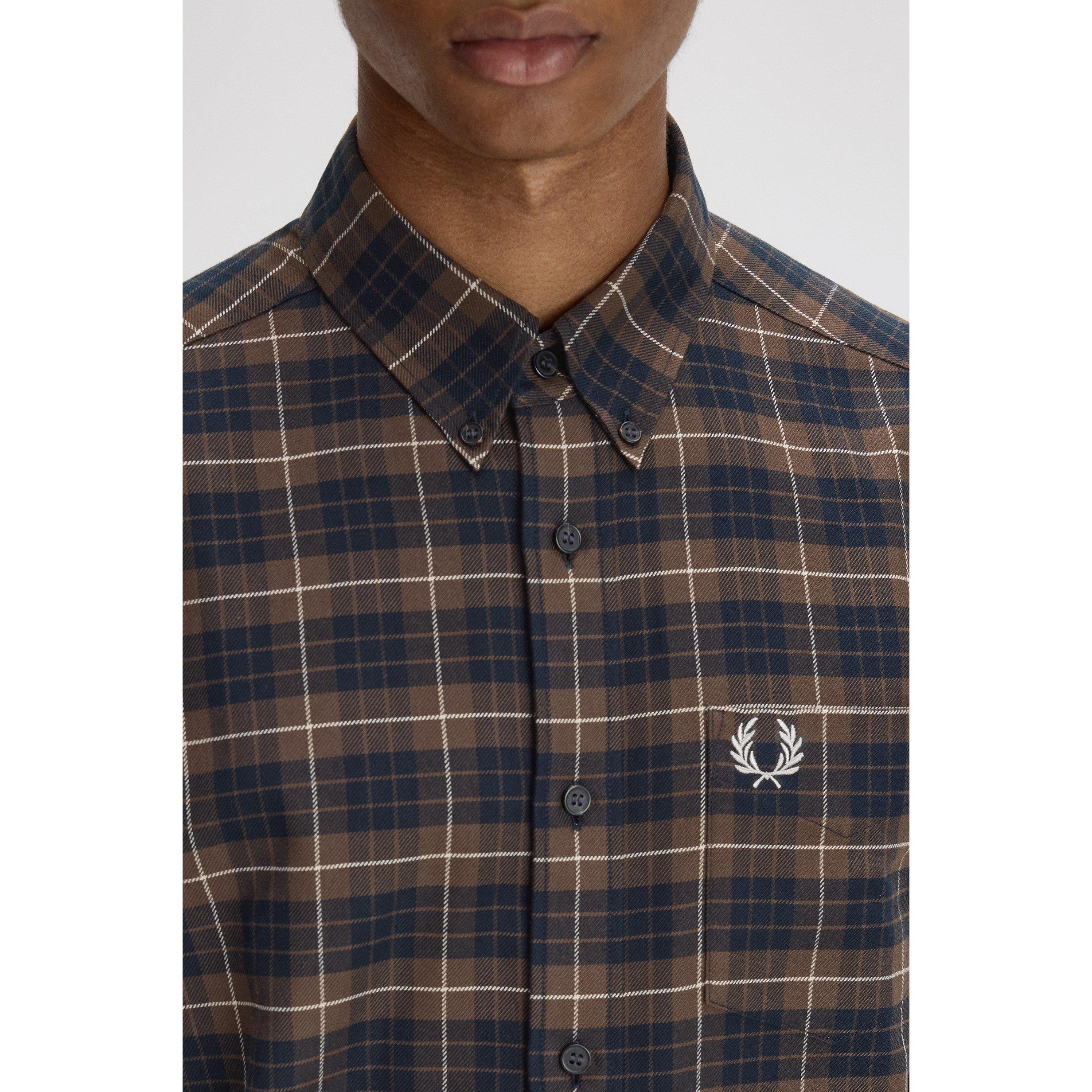 Tobacco Q21 - Fred Perry - Men's Tartan Long Sleeve Shirt - 5