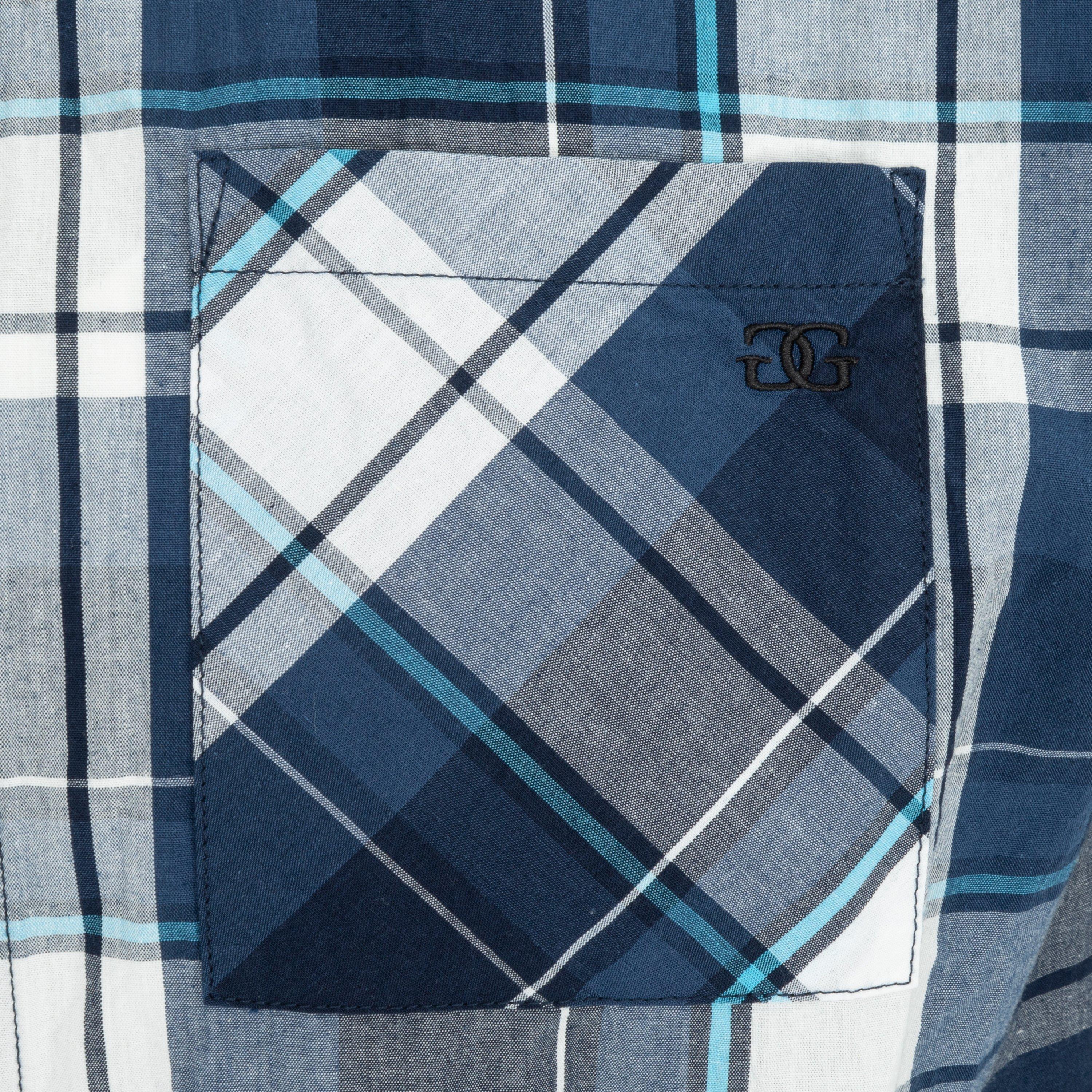 Marineblau Karo - Giorgio - Short Sleeve Check Shirt Mens - 4