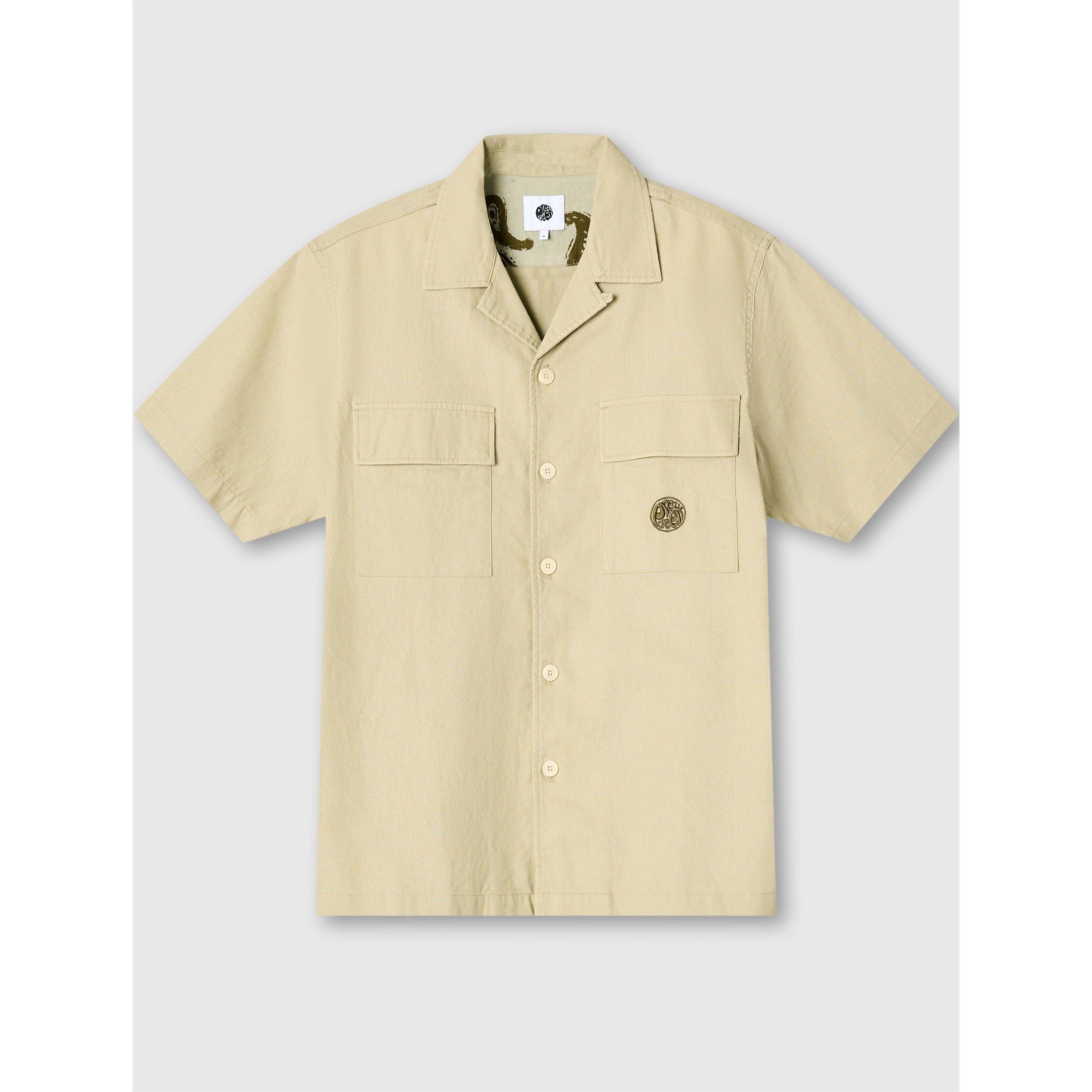 мъжко 's Stamford Cuban Collar Short-Sleeve Plain Shirt