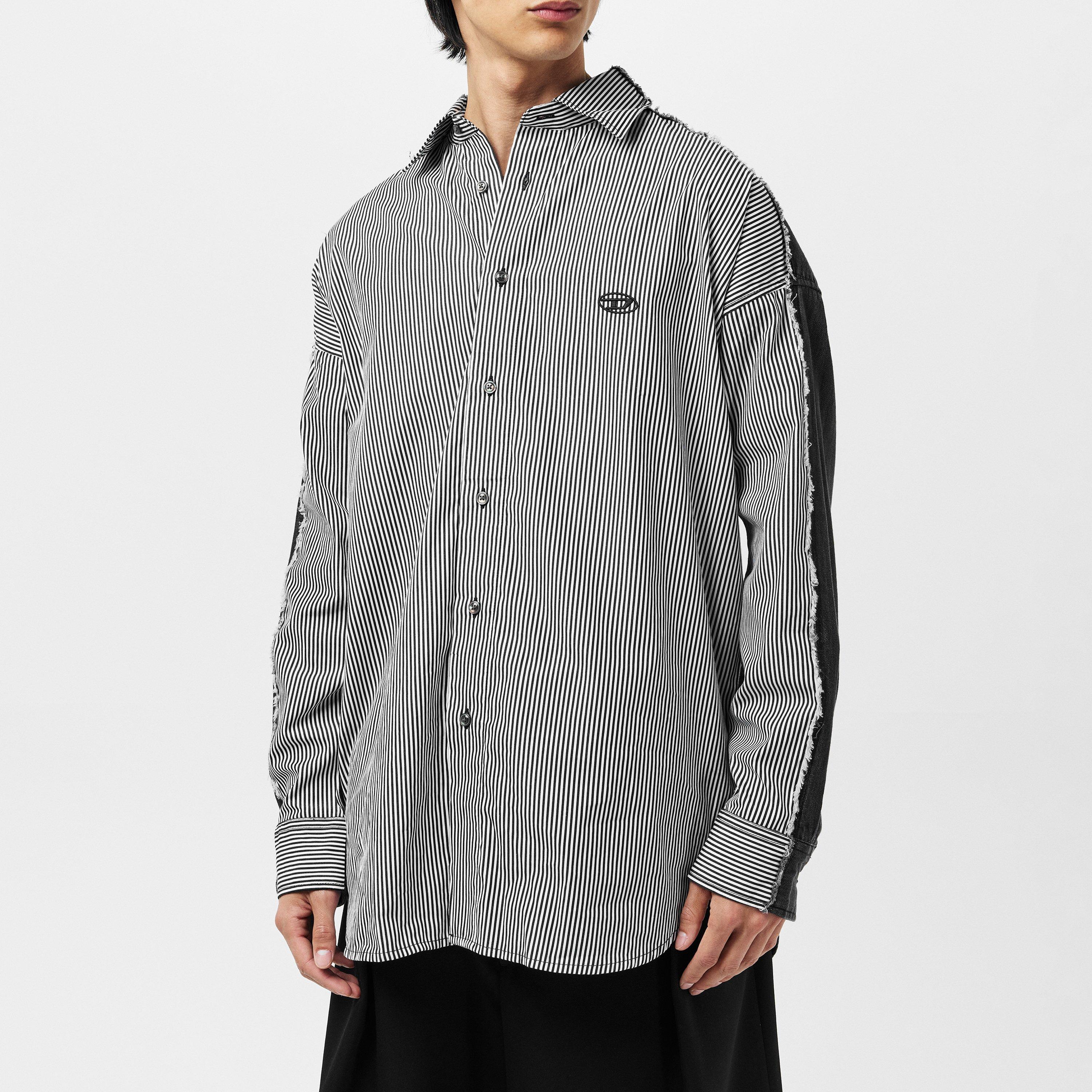 Black Black - Diesel - Men's Short-Sleeve Plain Shirt - 3