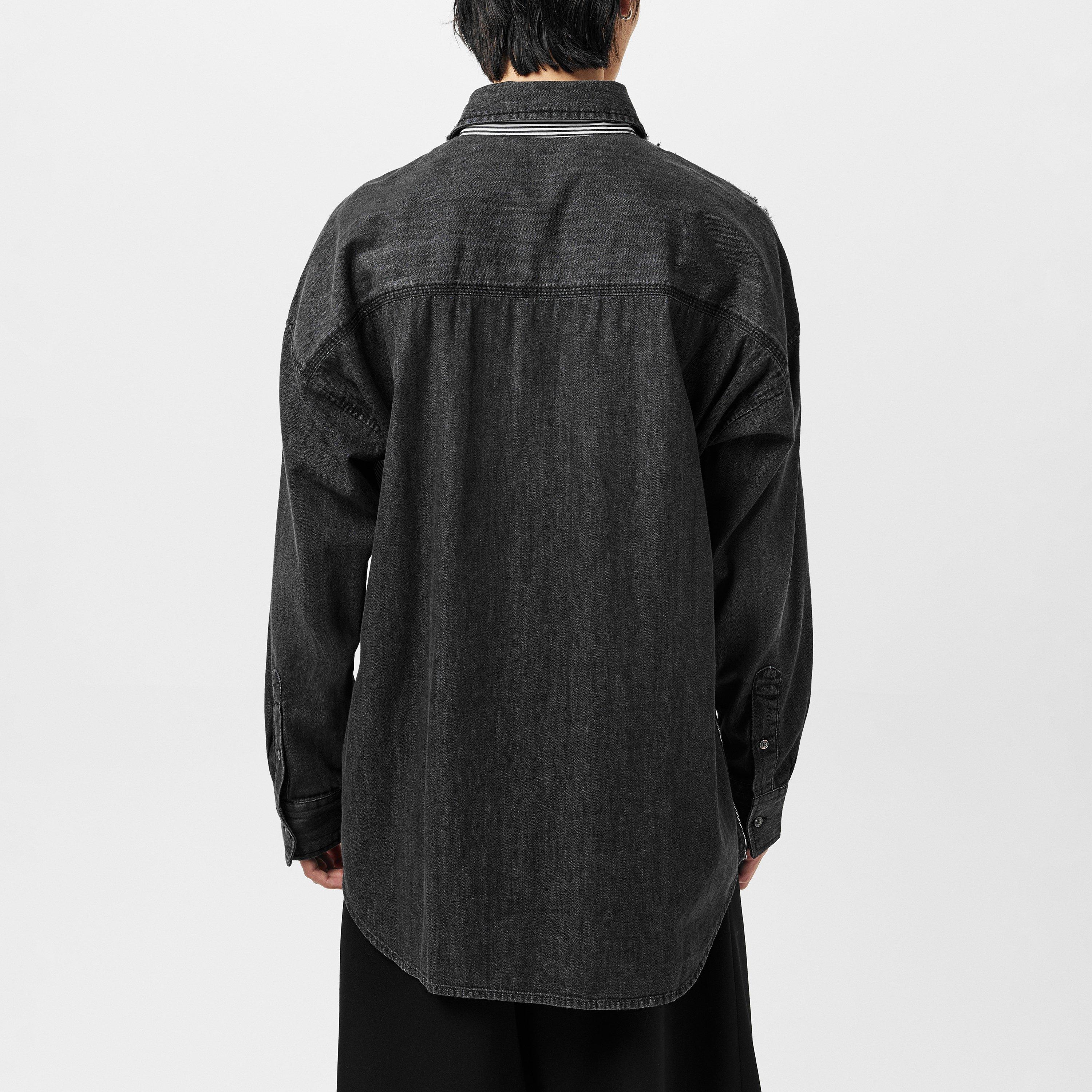 Black Black - Diesel - Men's Short-Sleeve Plain Shirt - 4