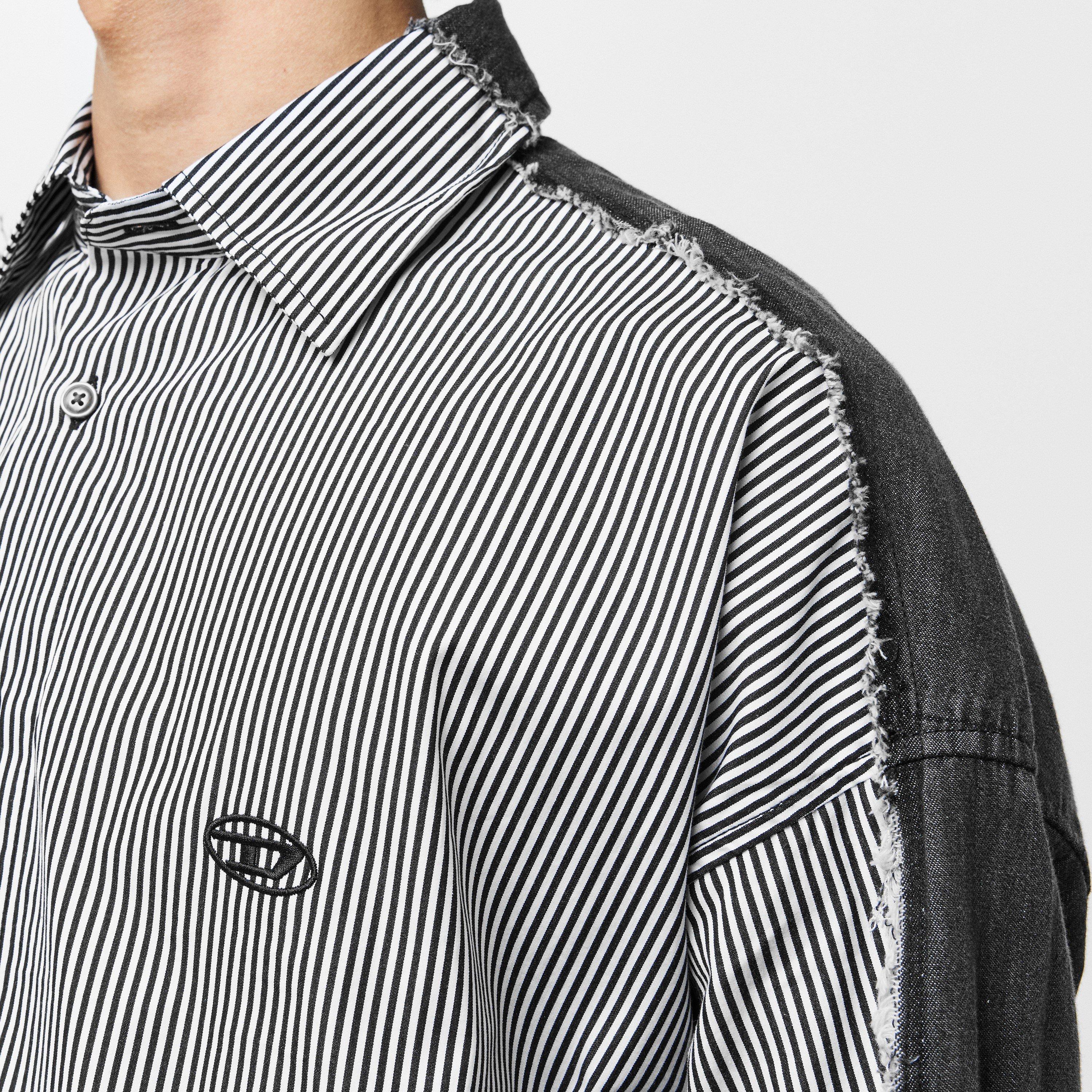 Black Black - Diesel - Men's Short-Sleeve Plain Shirt - 5