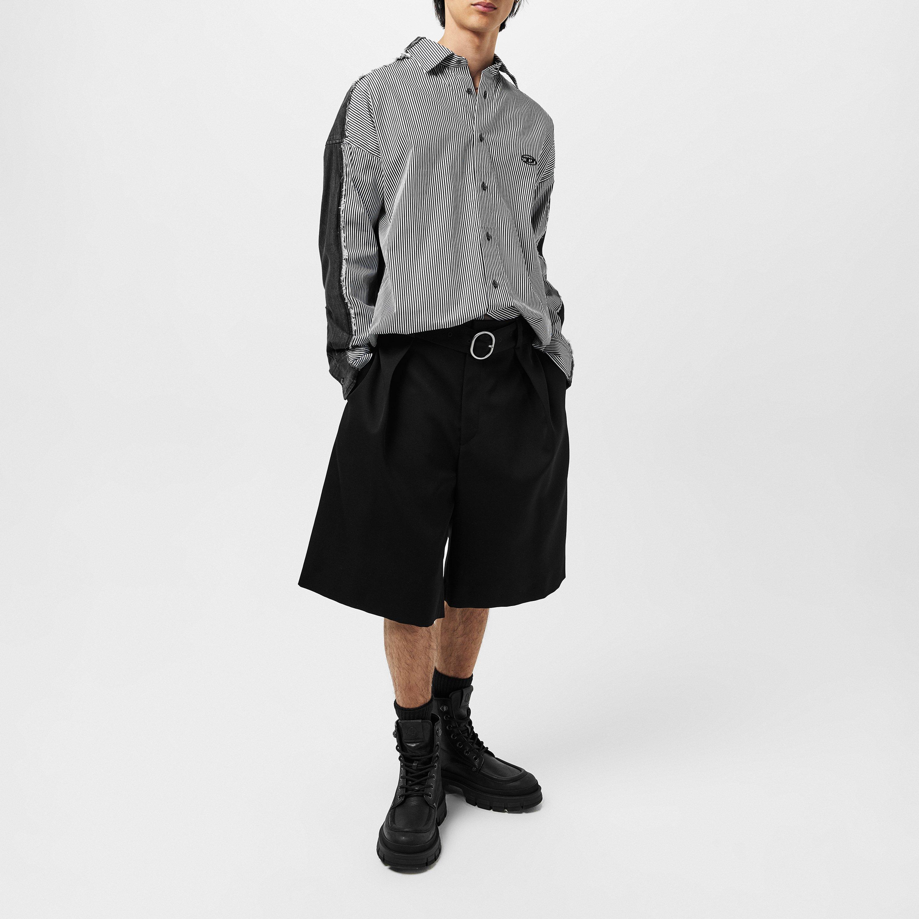 Black Black - Diesel - Men's Short-Sleeve Plain Shirt - 6